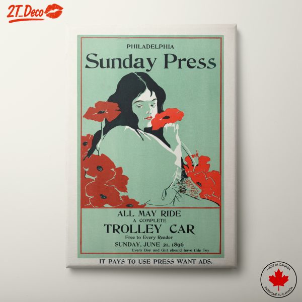 Philadelphia Sunday Press Vintage Poster Art