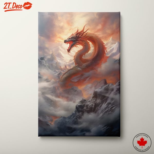 Majestic Fantasy Dragon in Mountain Landscape
