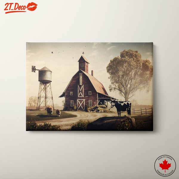Rustic Farm Landscape with Cows