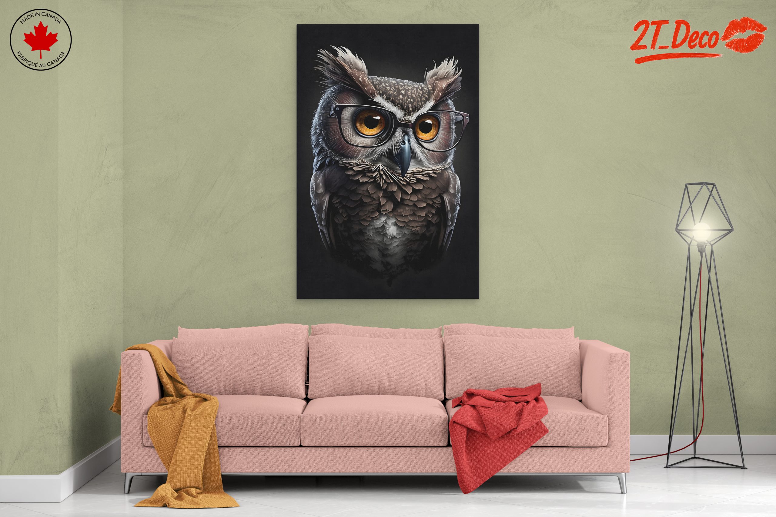 Whimsical Owl with Glasses Art - Image 2