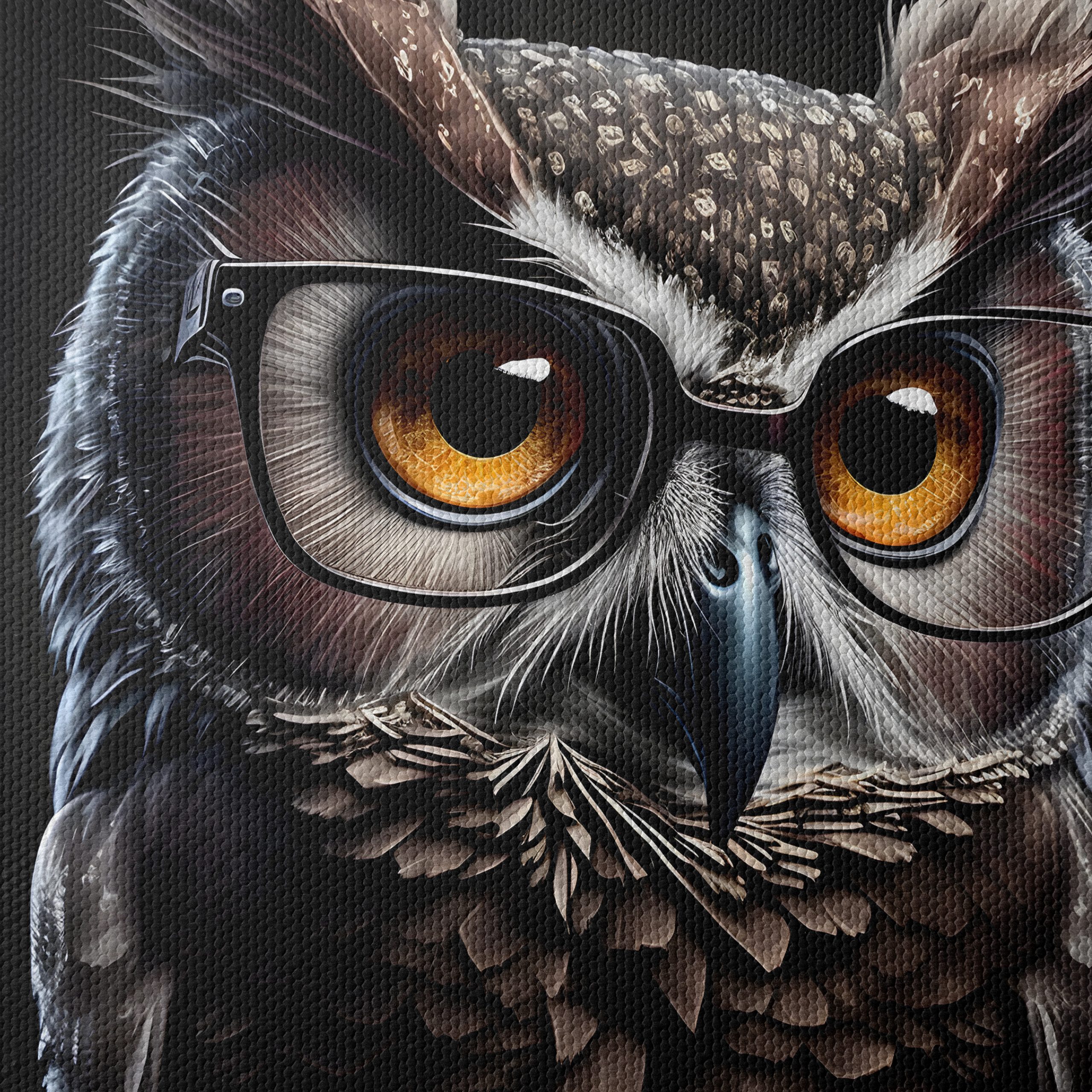 Whimsical Owl with Glasses Art - Image 4