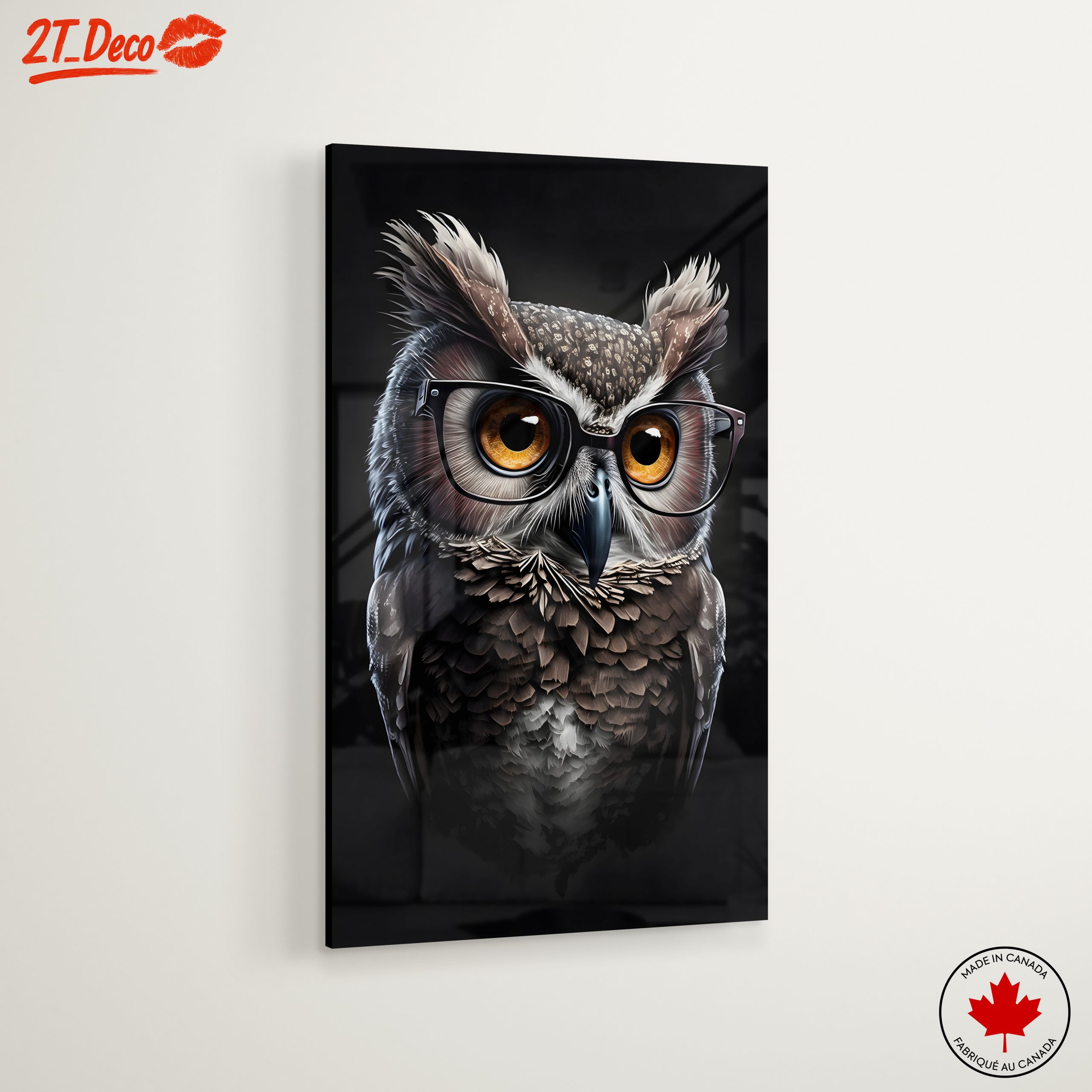 Whimsical Owl with Glasses Art - Image 6
