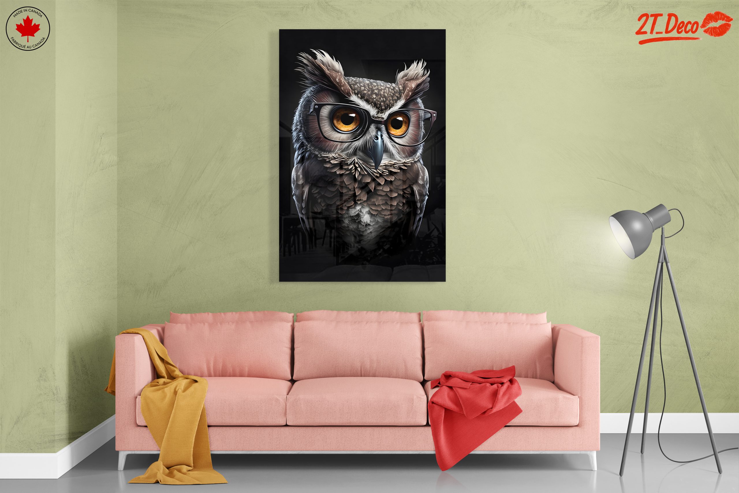 Whimsical Owl with Glasses Art - Image 7