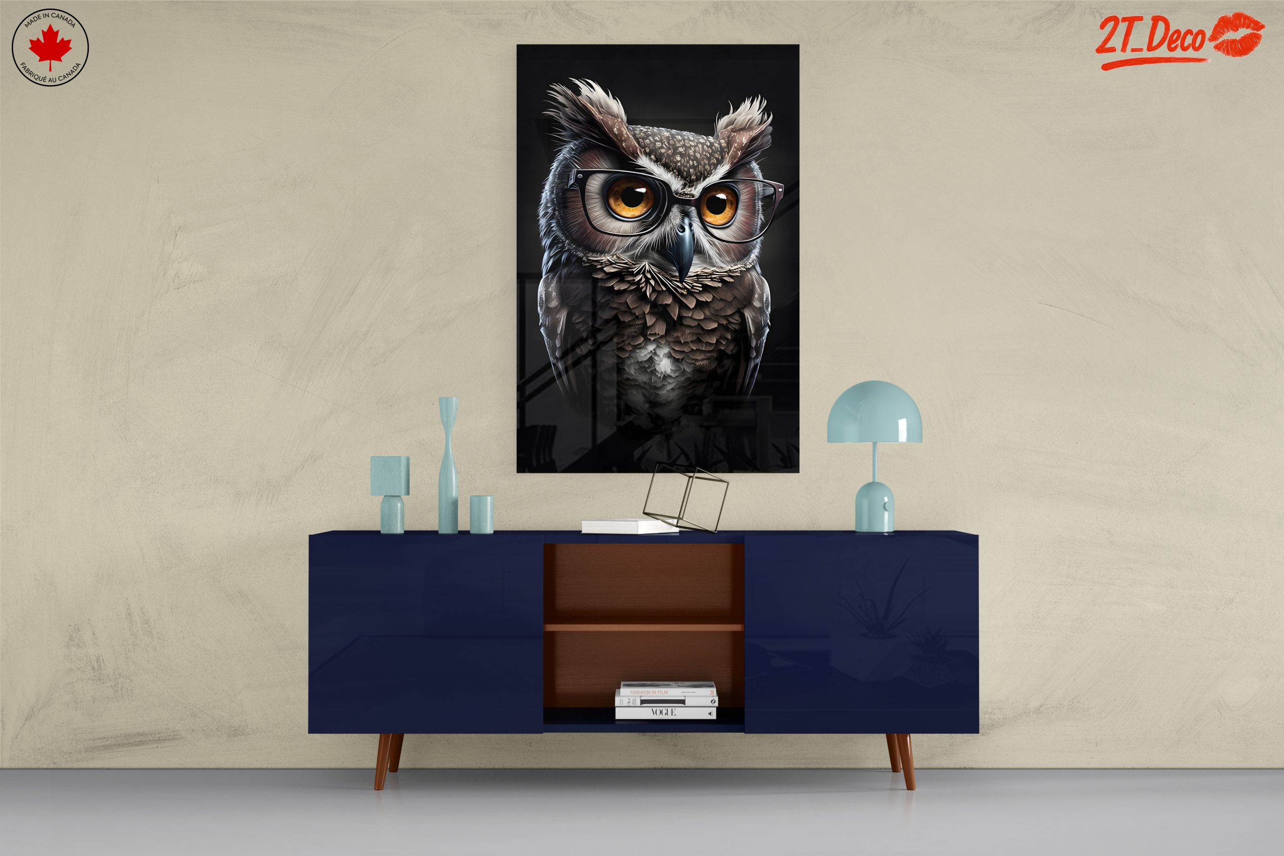 Whimsical Owl with Glasses Art - Image 8