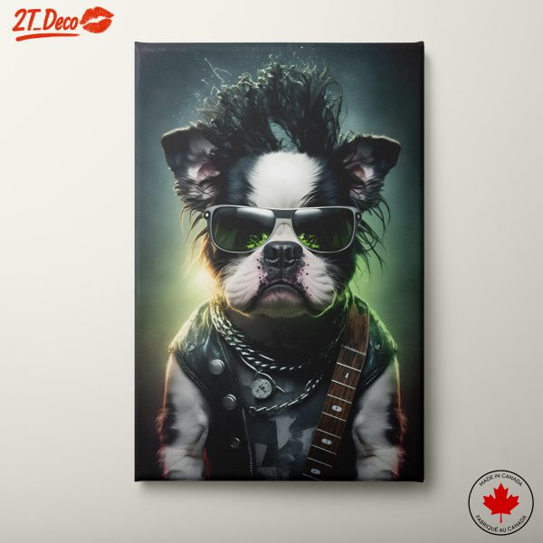 Rock Star Dog Art in Bold Style