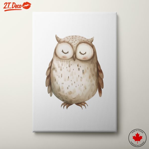 Whimsical Owl Illustration for Childrens Room