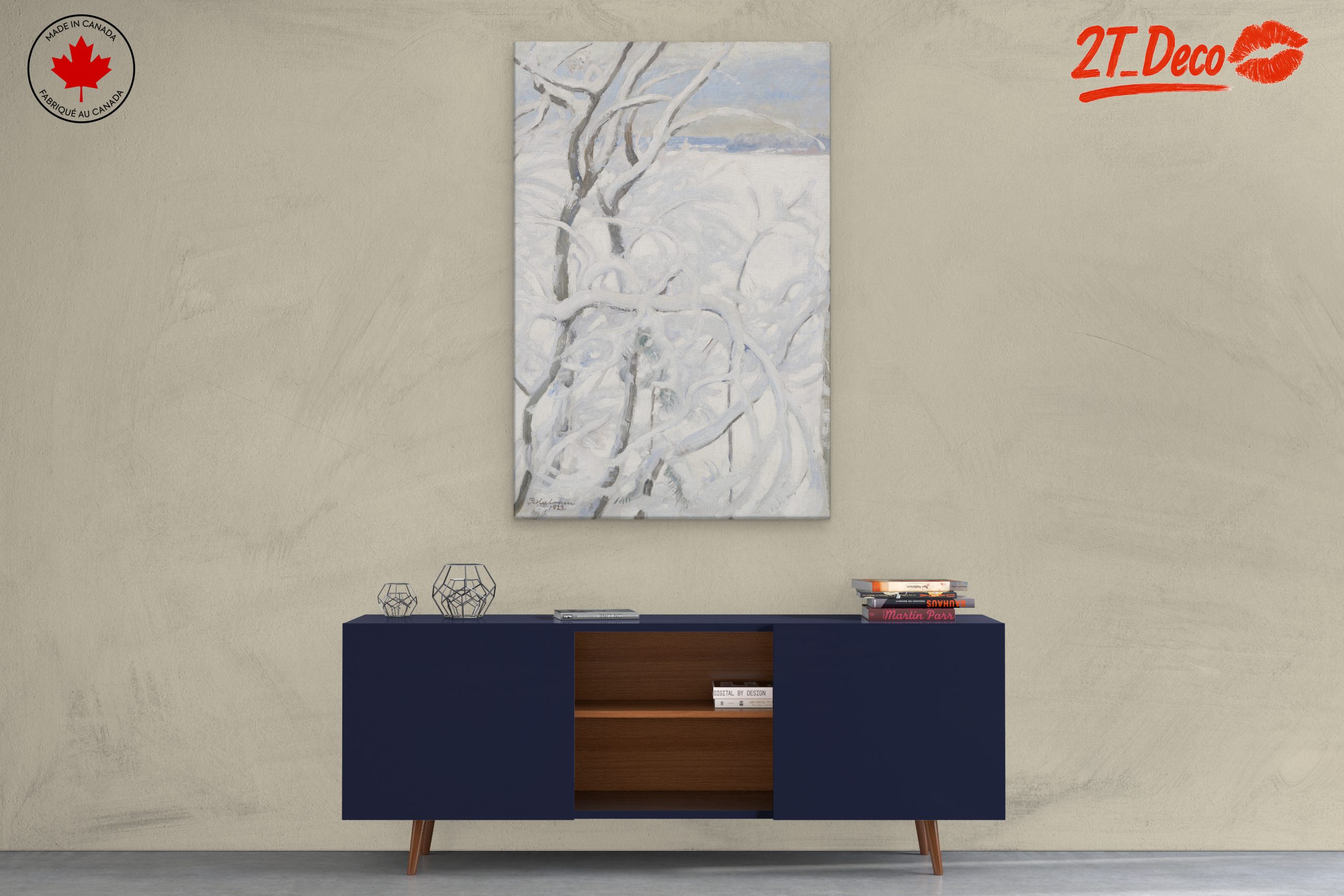 Abstract Winter Landscape with Snowy Branches - Image 3
