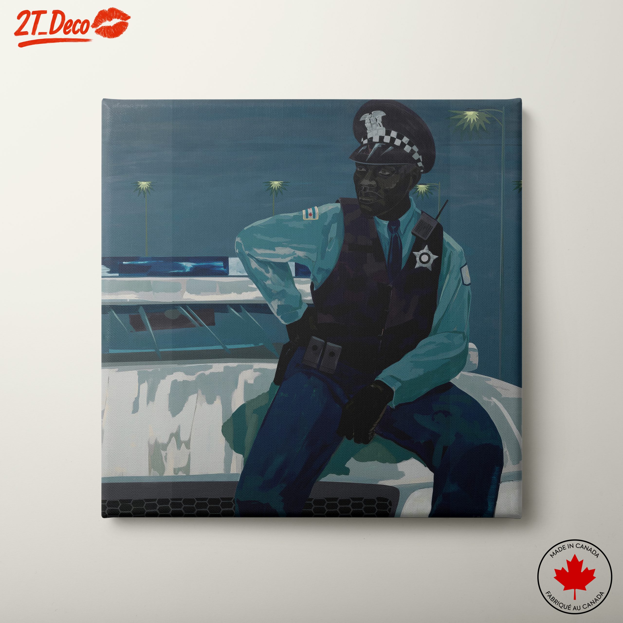 Stylized Contemporary Portrait of a Police Officer