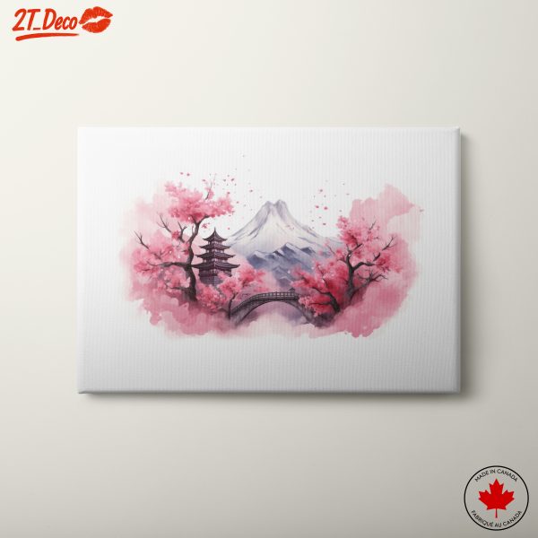 Serene Fantasy Landscape with Cherry Blossoms