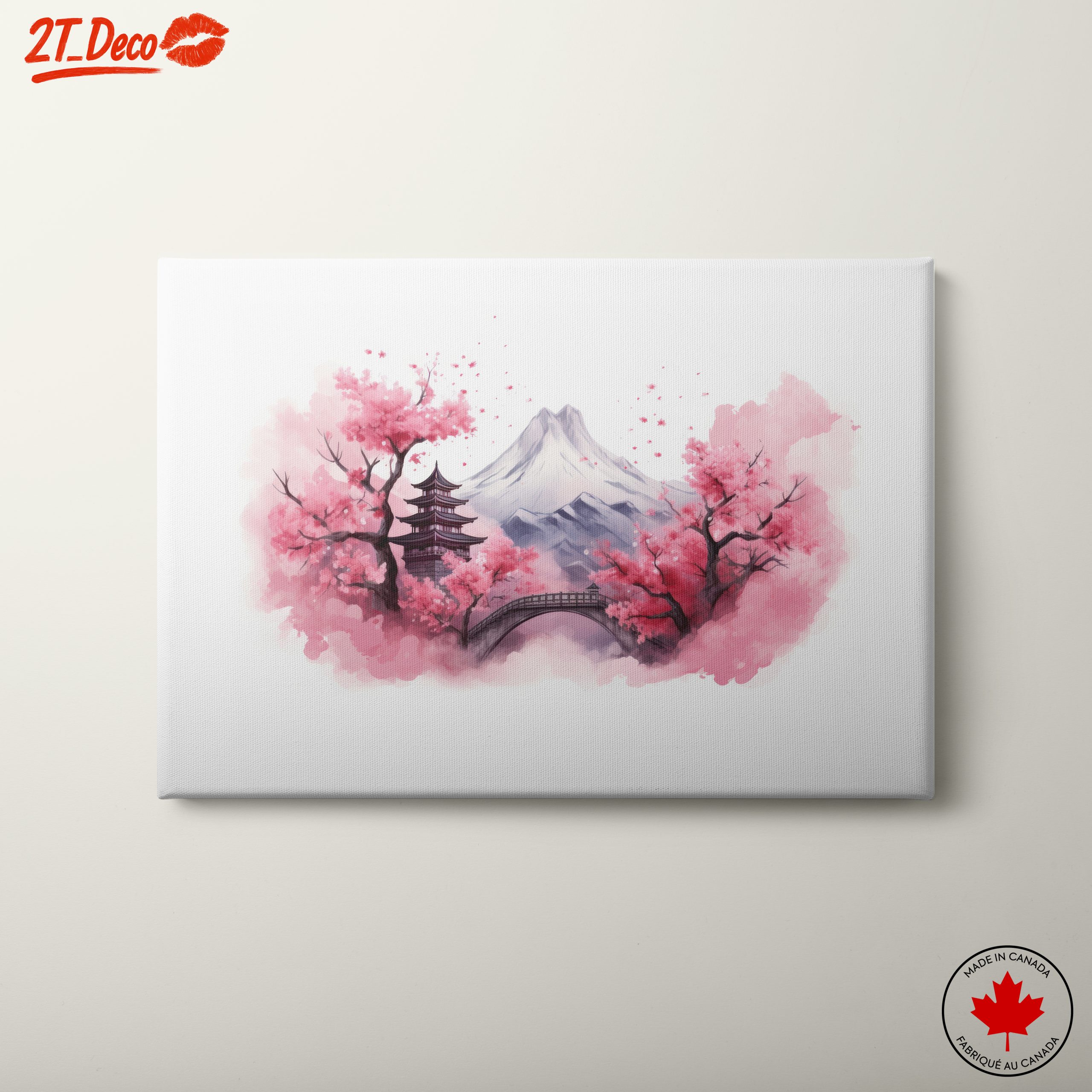 Serene Fantasy Landscape with Cherry Blossoms
