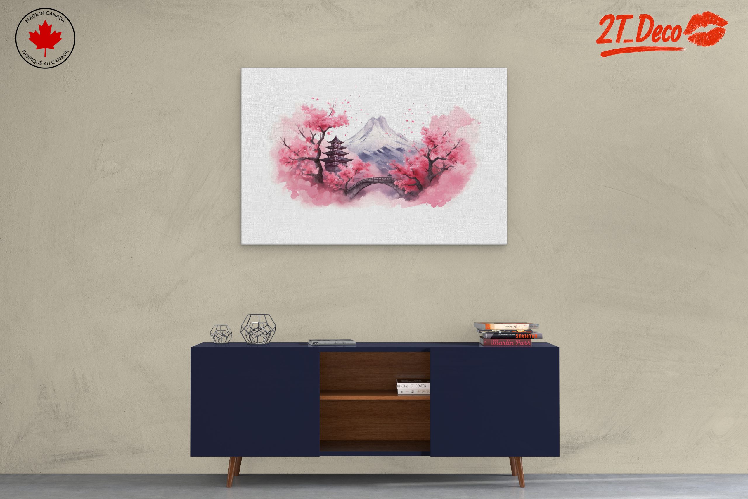 Serene Fantasy Landscape with Cherry Blossoms - Image 3