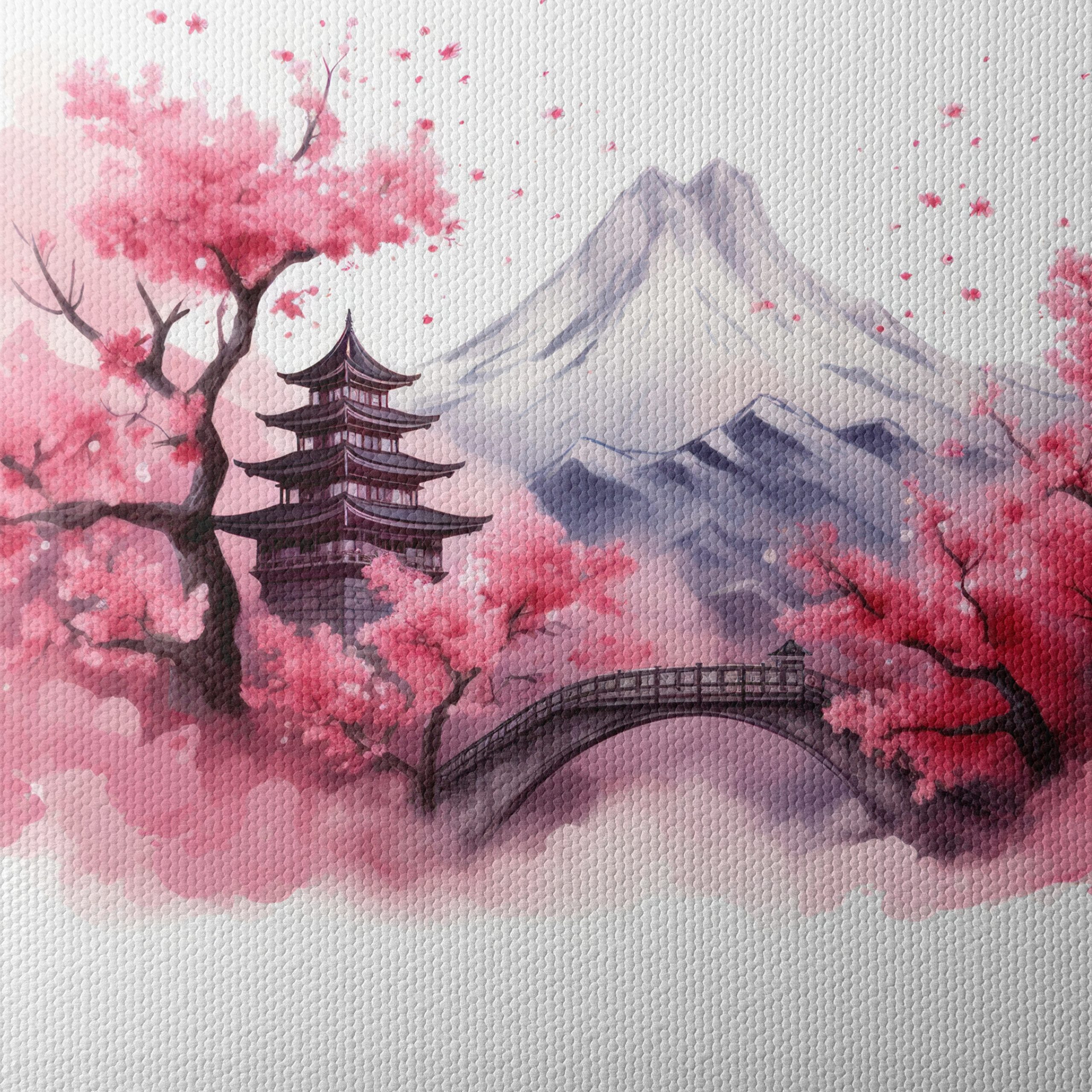 Serene Fantasy Landscape with Cherry Blossoms - Image 4