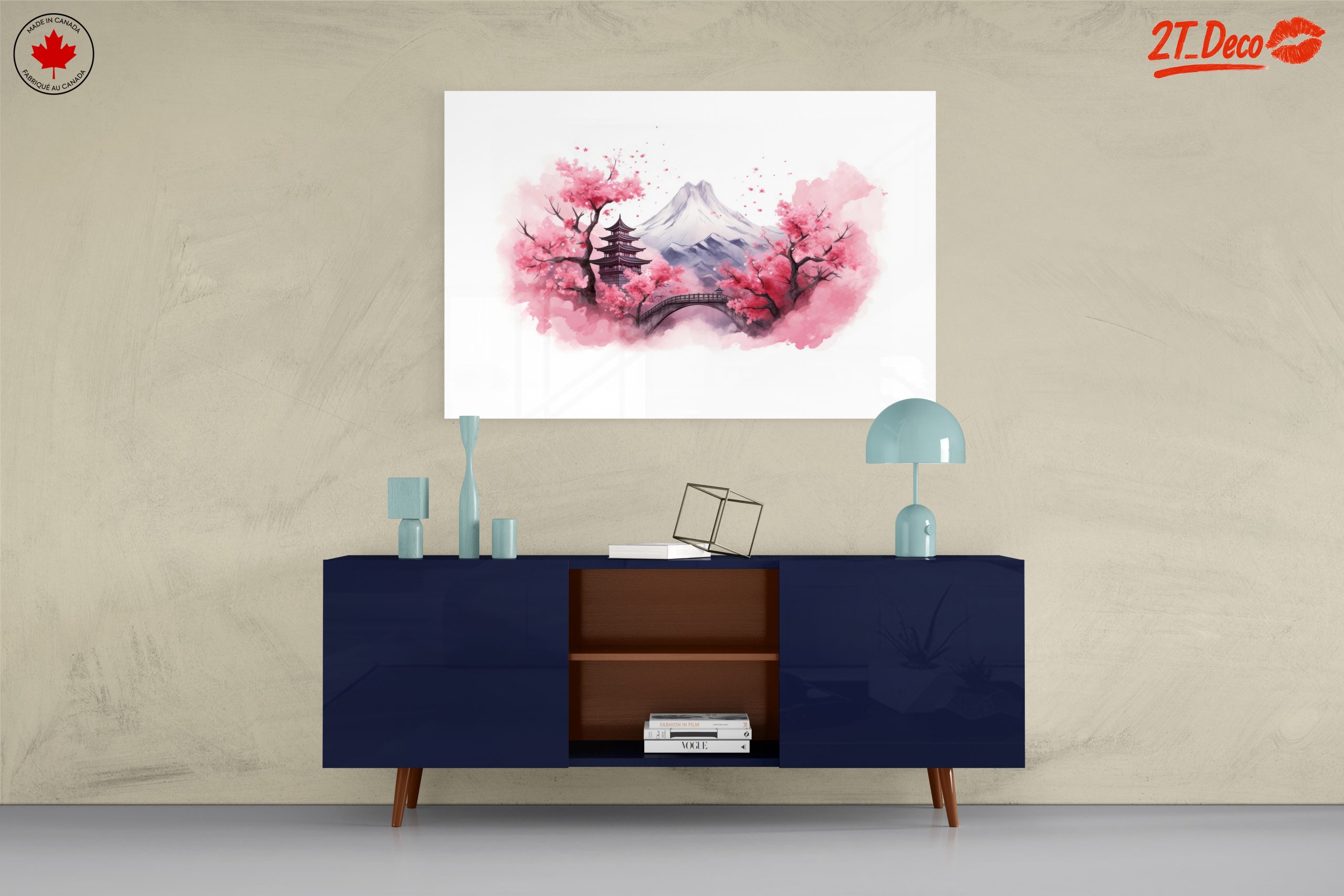 Serene Fantasy Landscape with Cherry Blossoms - Image 8