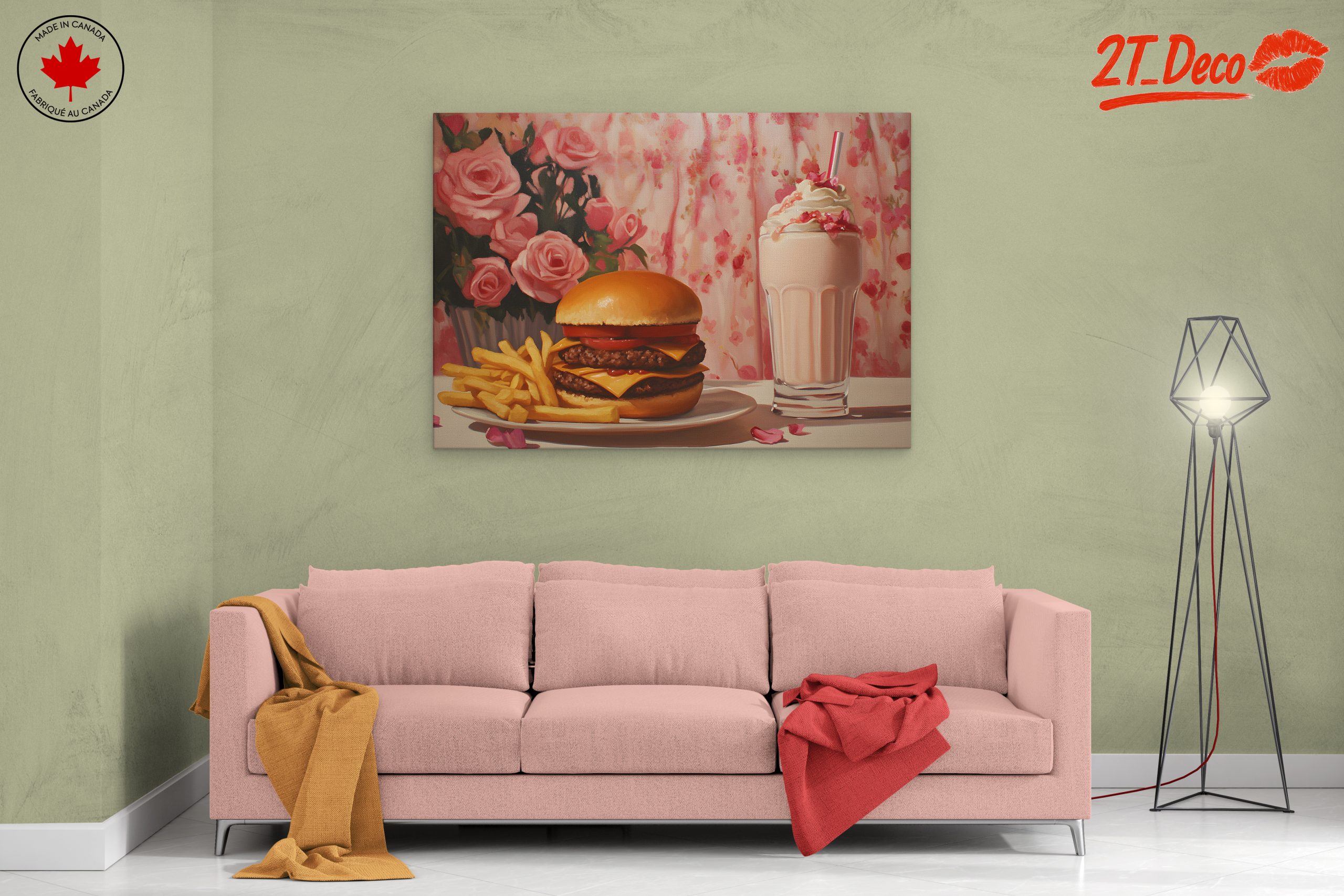 Delicious Abstract Food Art with Burgers and Milkshake - Image 2