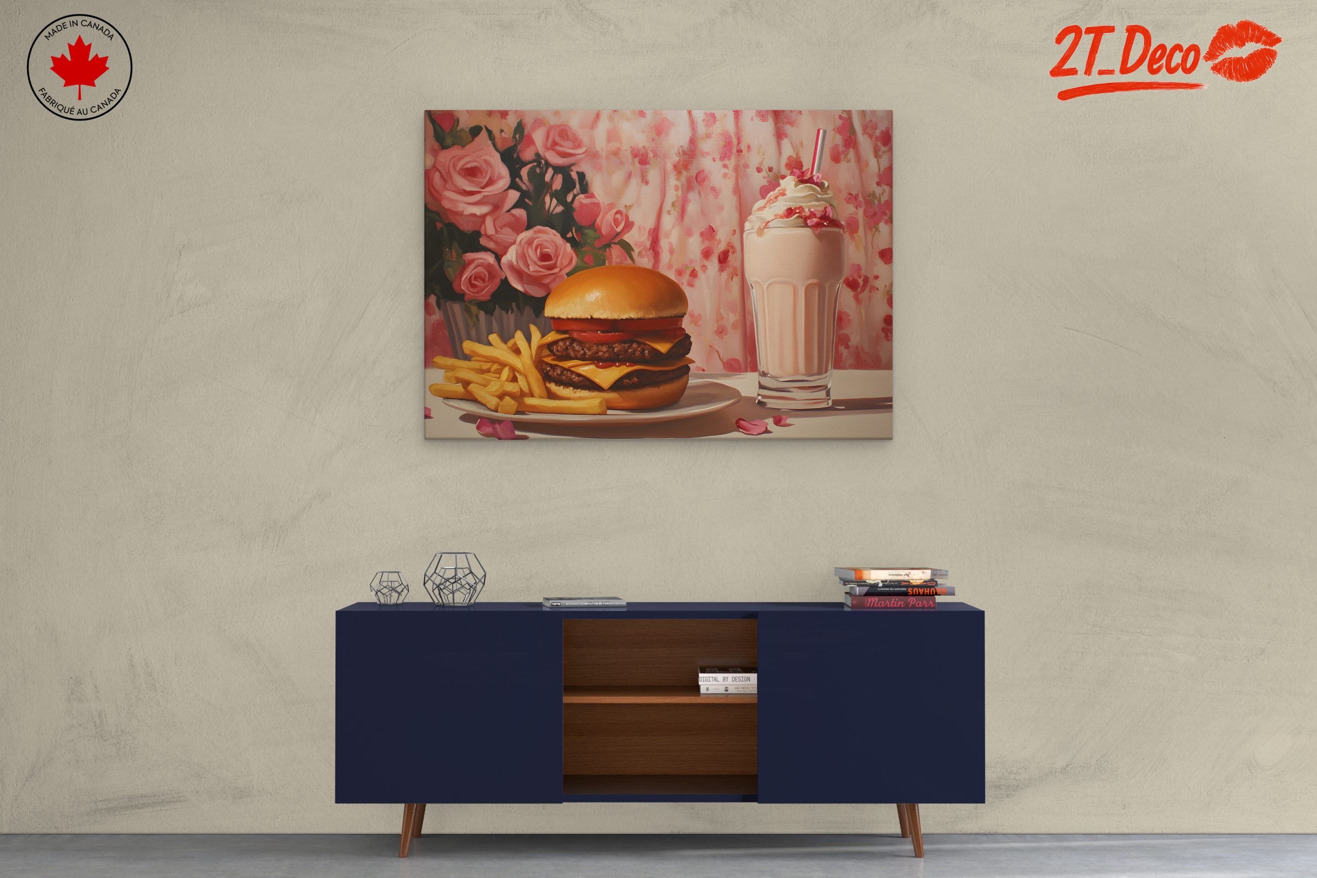 Delicious Abstract Food Art with Burgers and Milkshake - Image 3
