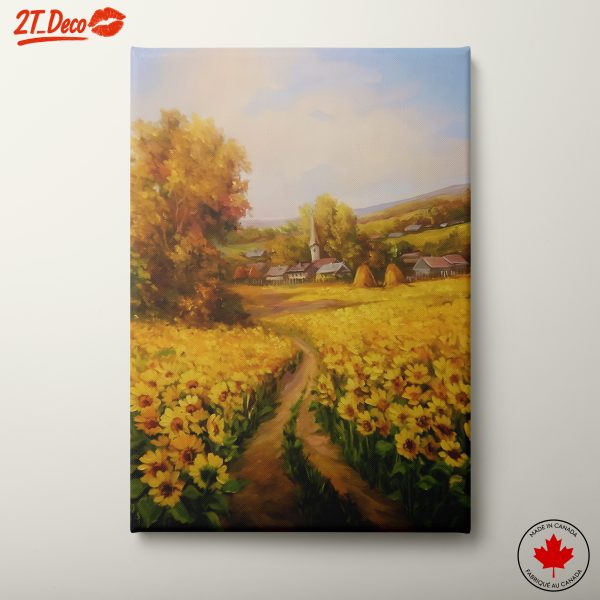 Vibrant Sunflower Landscape with Pathway
