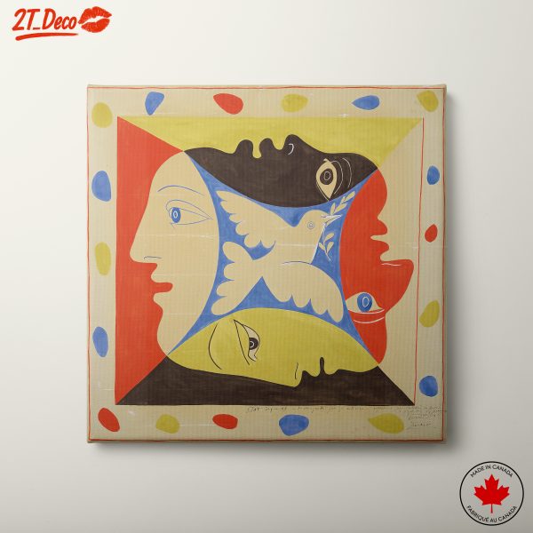 Colorful Abstract Faces and Dove