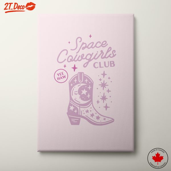 Space Cowgirls Club Art with Cowboy Boot