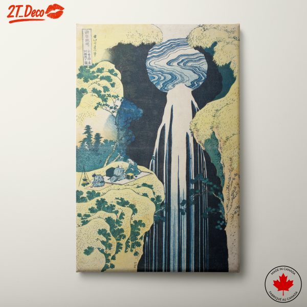 Traditional Japanese Waterfall Landscape Painting
