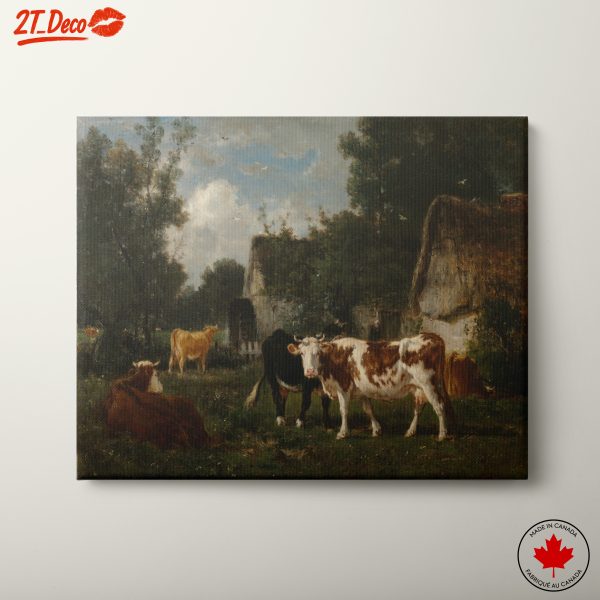 Picturesque Farm Scene with Cows