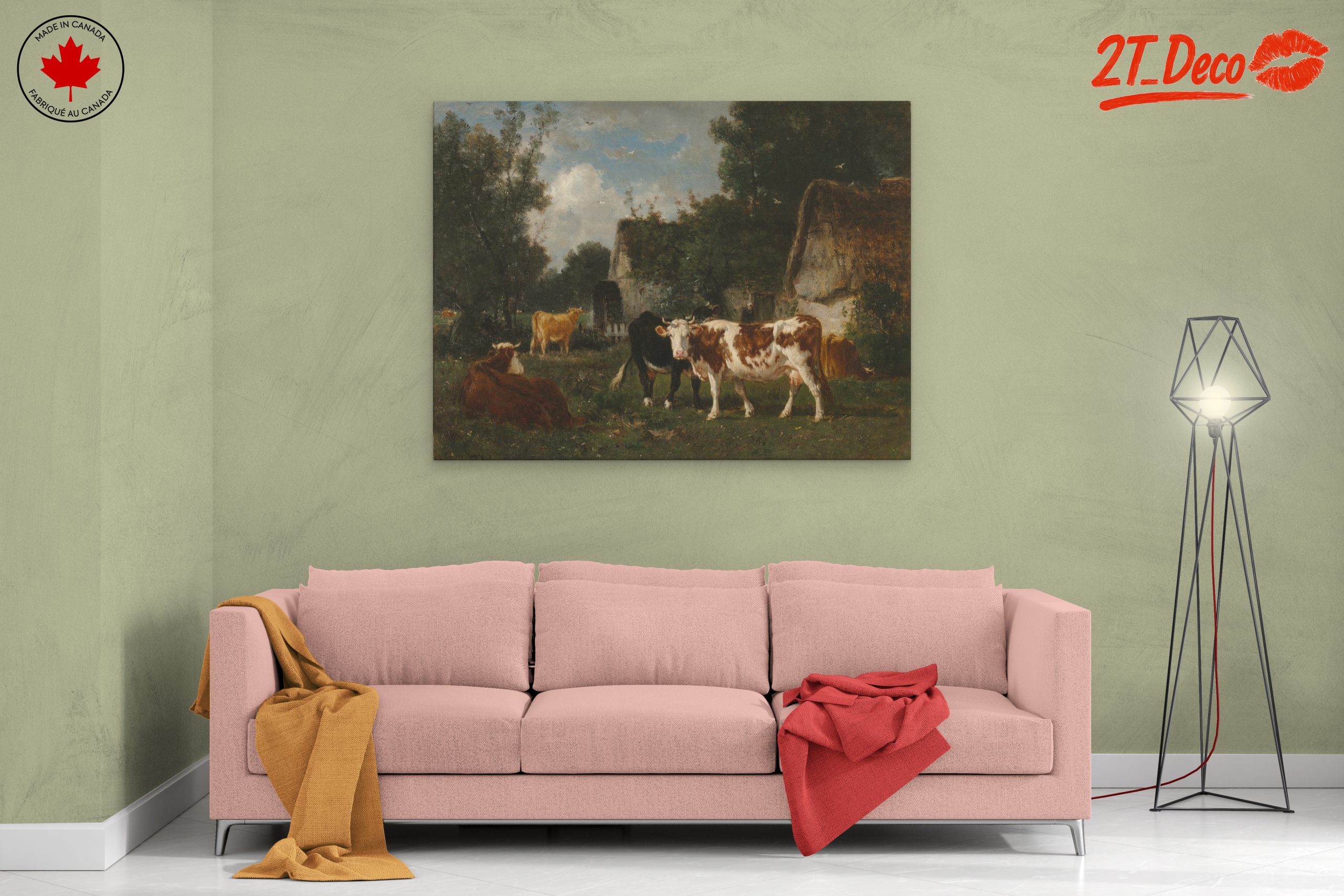 Picturesque Farm Scene with Cows - Image 2