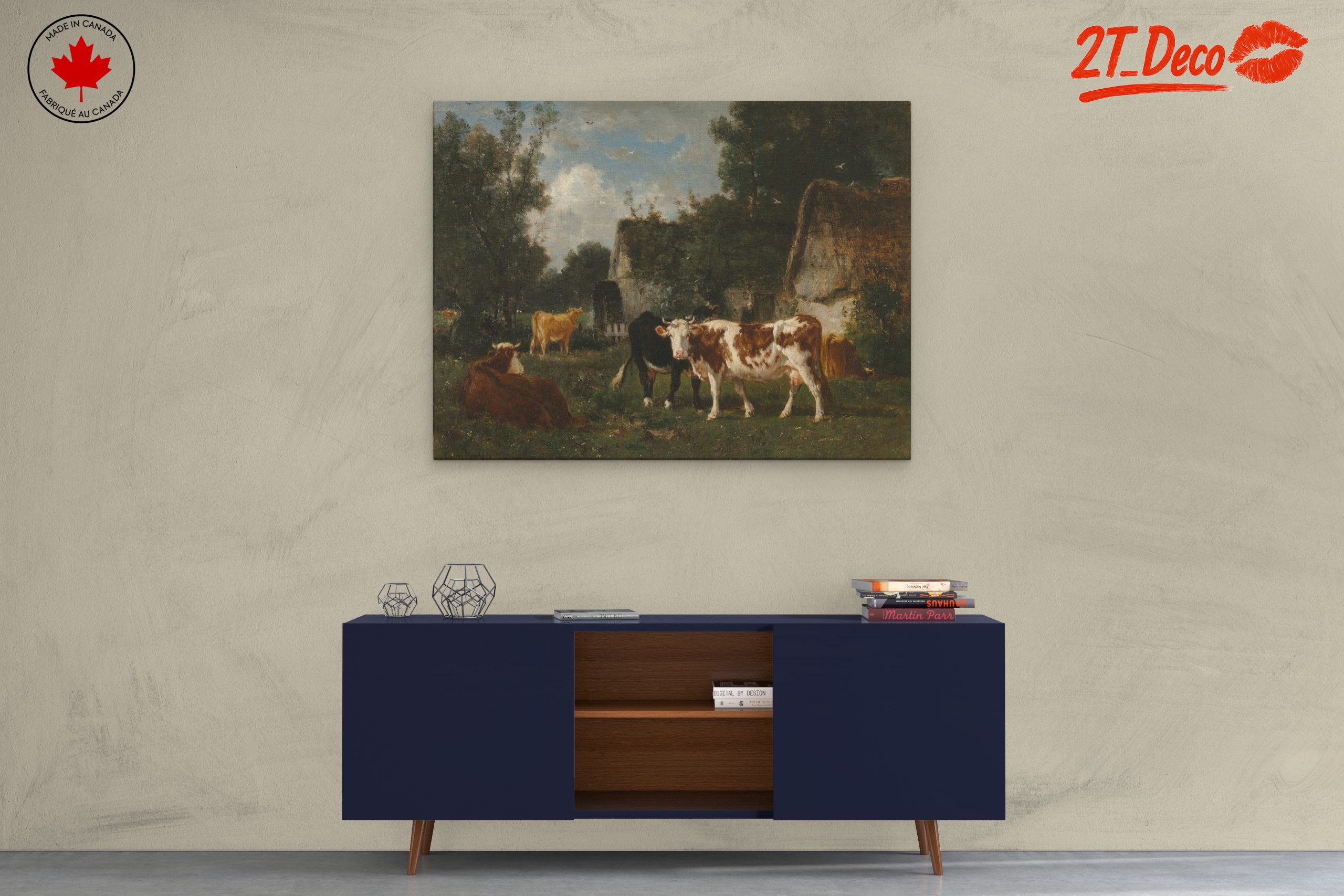 Picturesque Farm Scene with Cows - Image 3