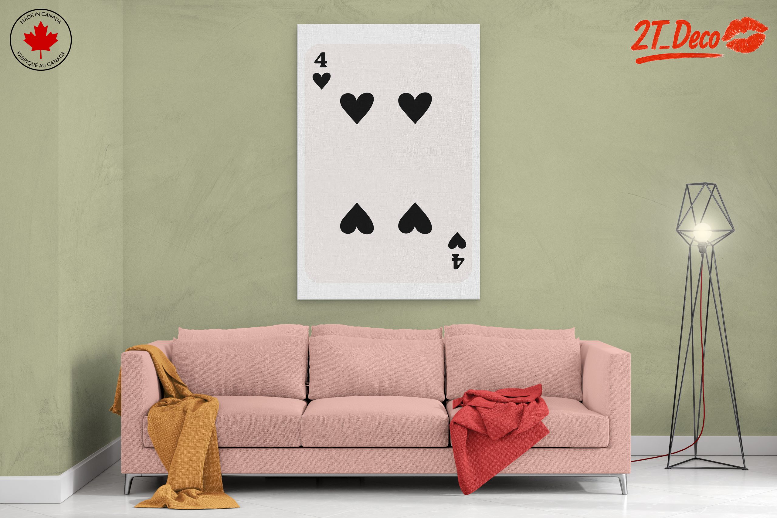Four of Hearts Playing Card Art - Image 2