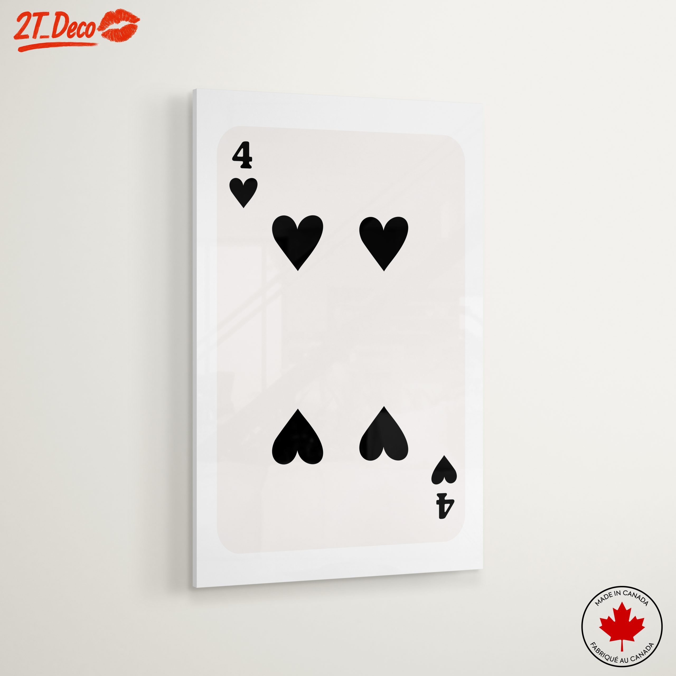 Four of Hearts Playing Card Art - Image 6