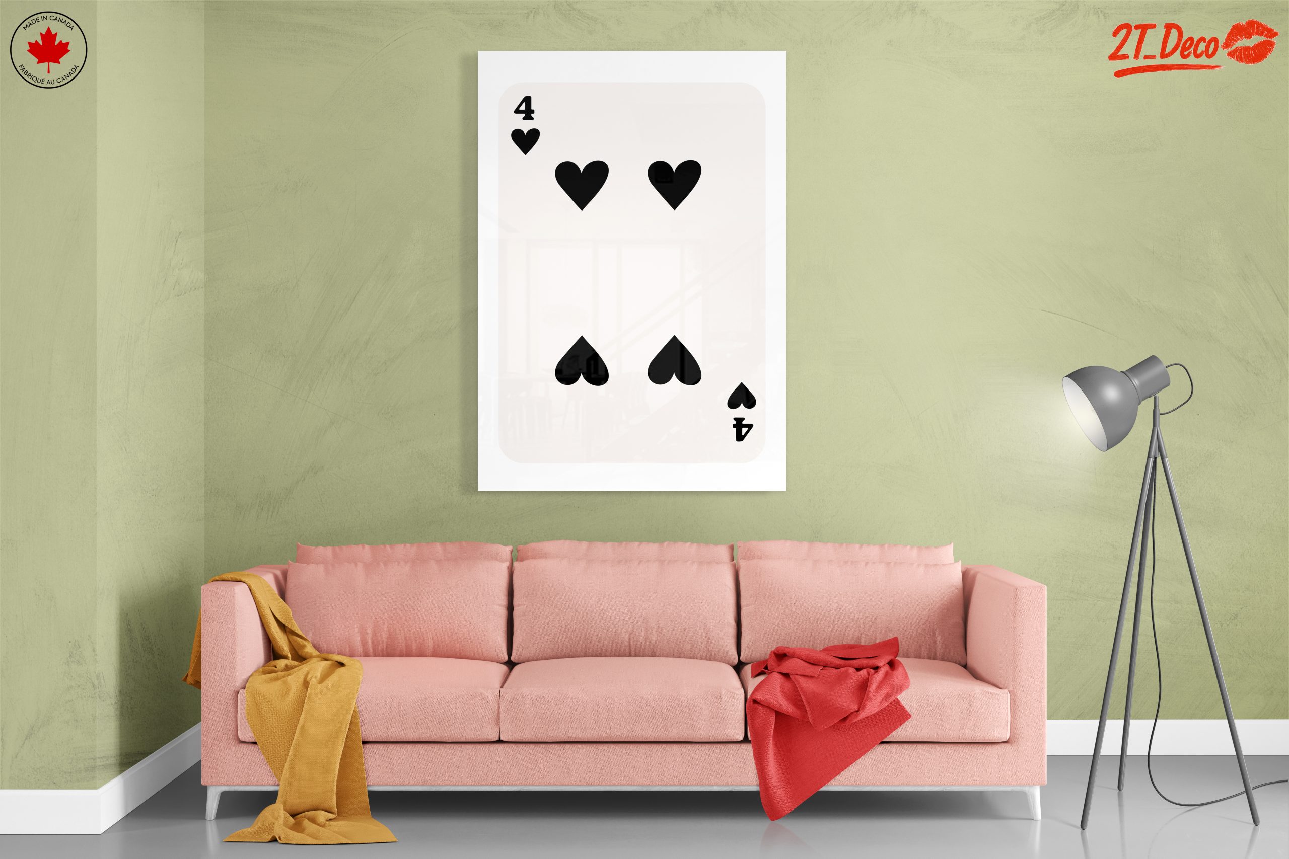 Four of Hearts Playing Card Art - Image 7