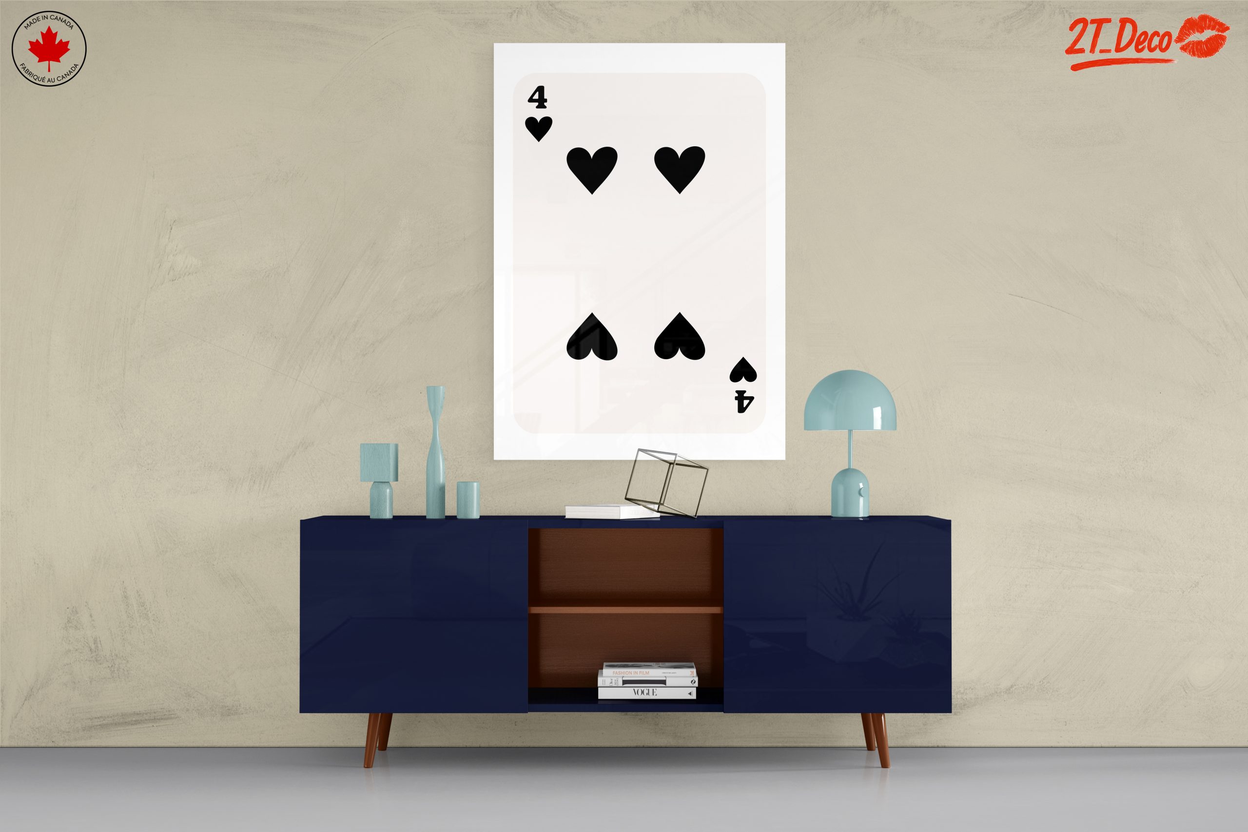 Four of Hearts Playing Card Art - Image 8