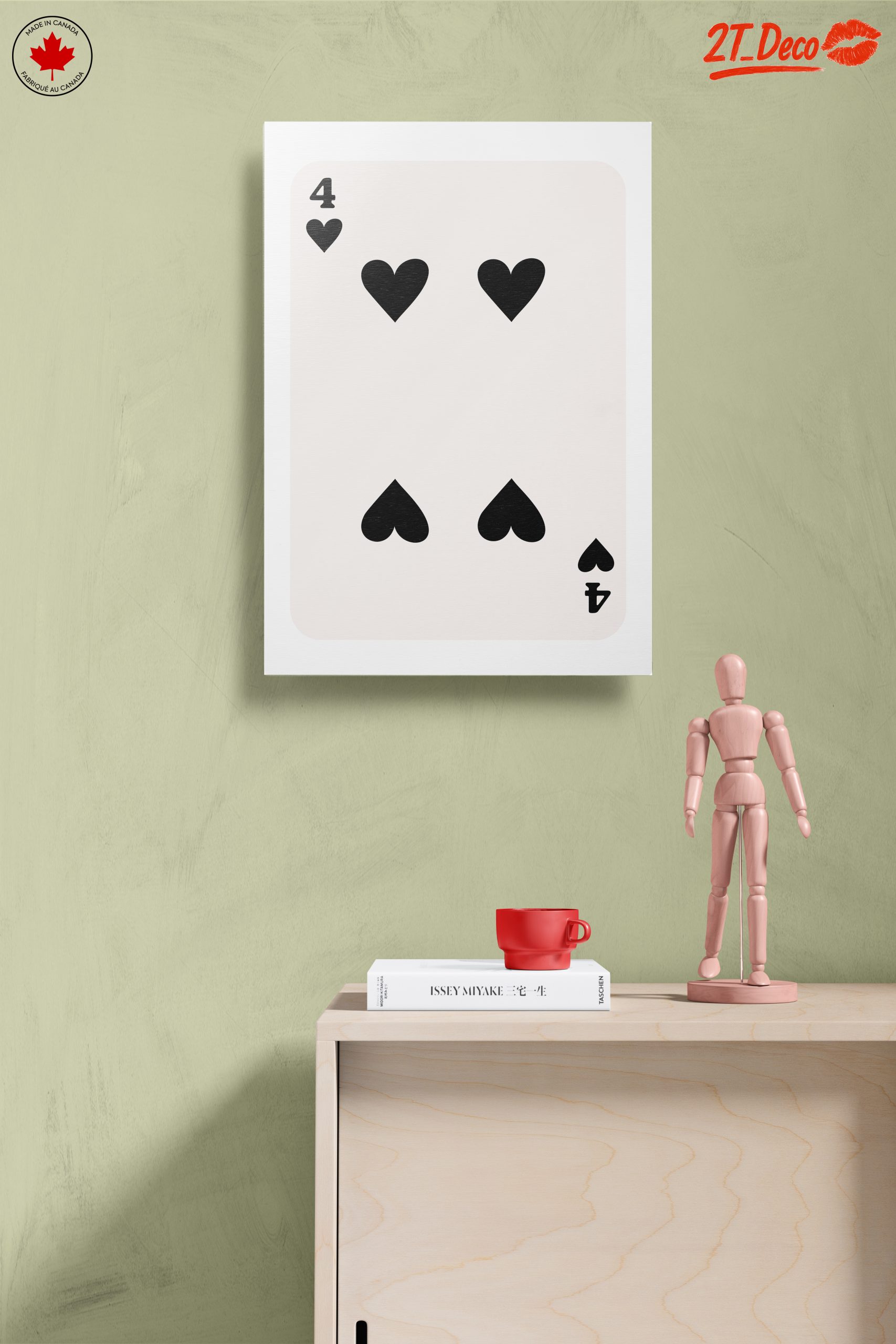 Four of Hearts Playing Card Art - Image 14