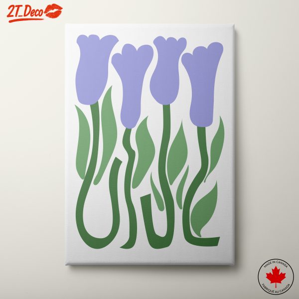Stylized Botanical Art of Purple Flowers