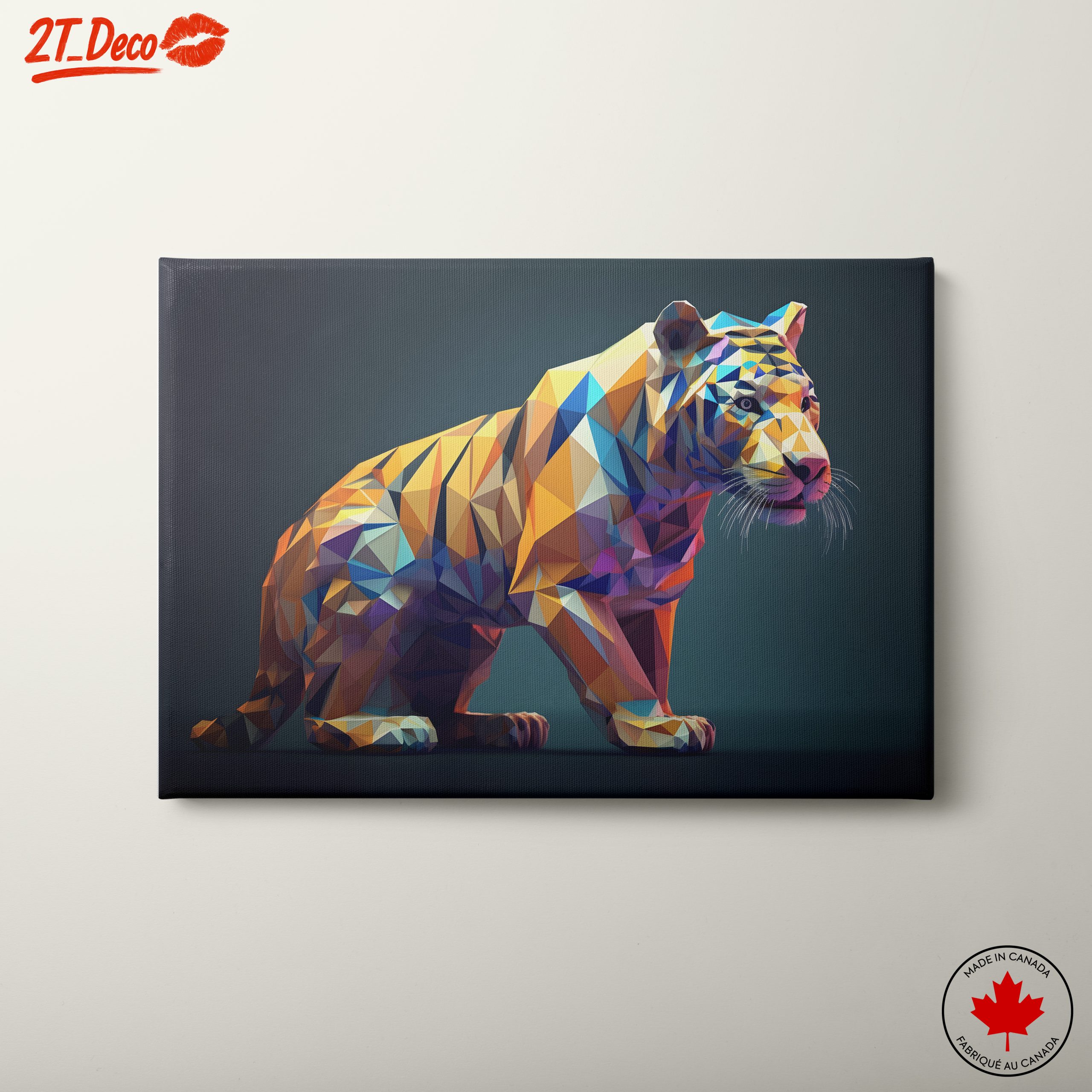 Vibrant Geometric Tiger Artwork