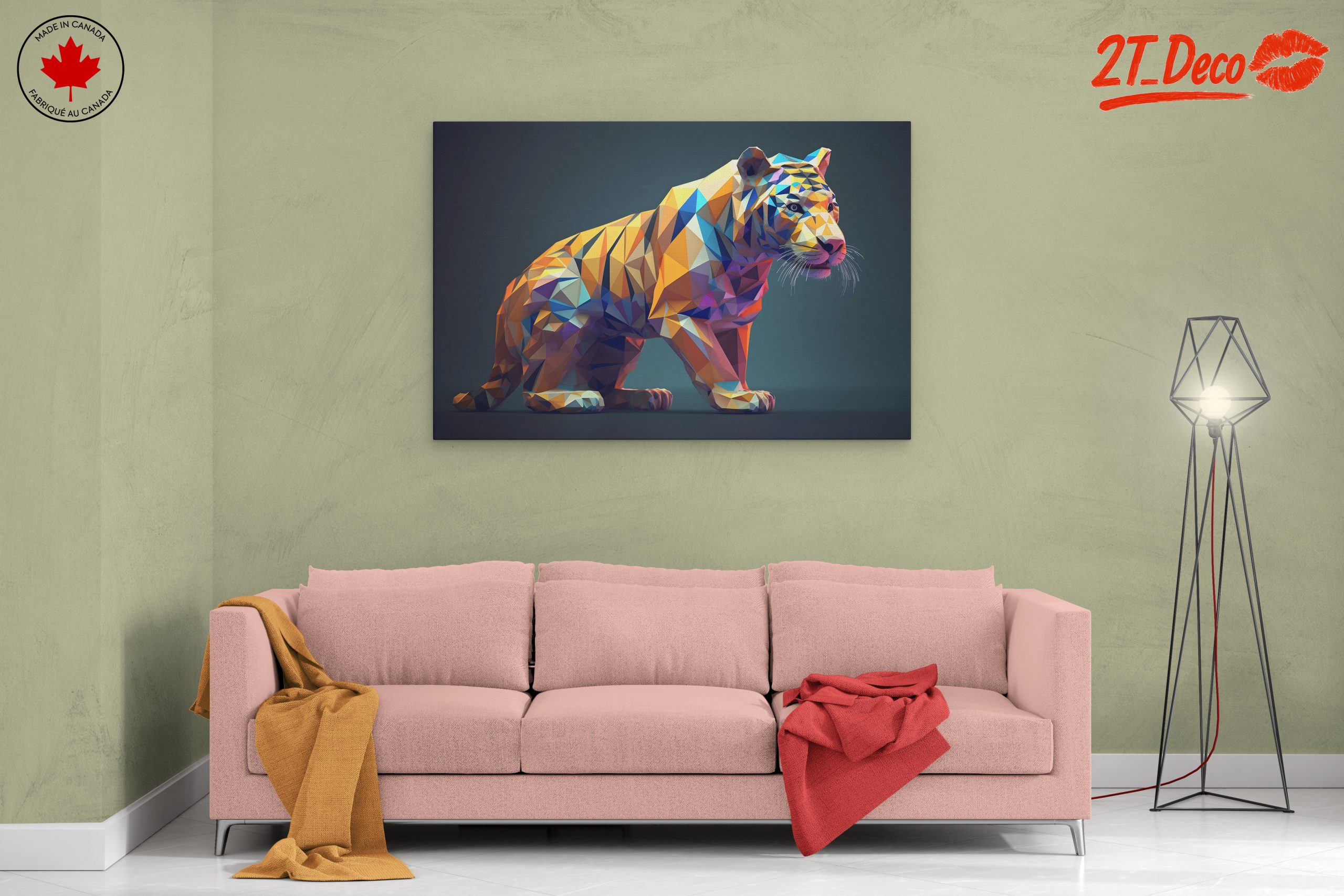 Vibrant Geometric Tiger Artwork - Image 2