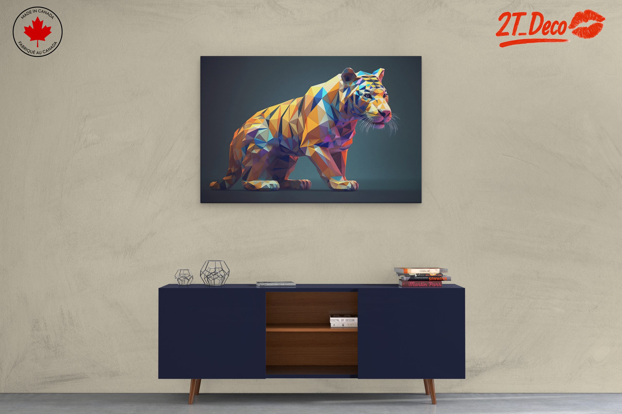Vibrant Geometric Tiger Artwork - Image 3