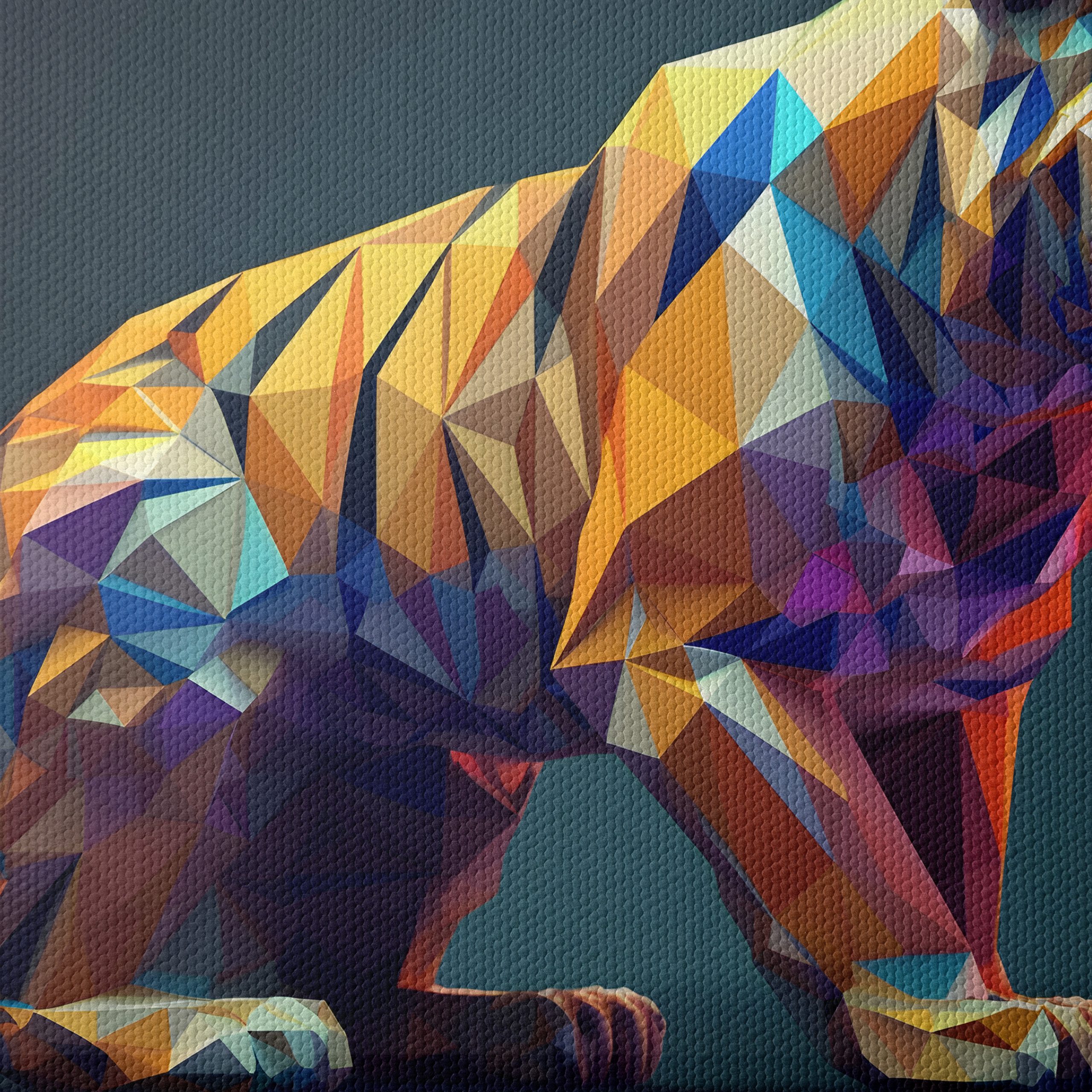 Vibrant Geometric Tiger Artwork - Image 4