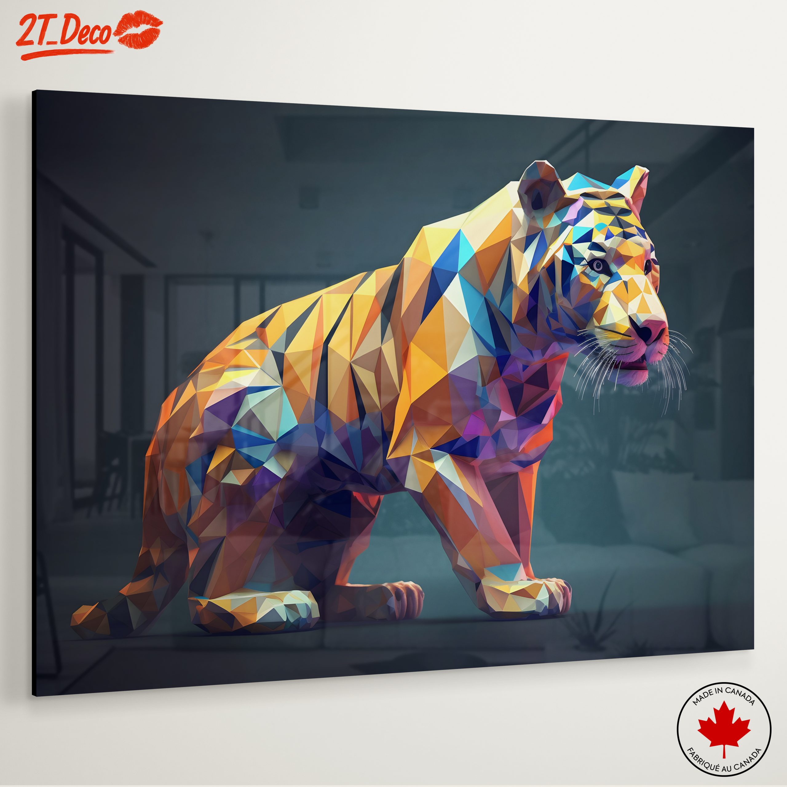 Vibrant Geometric Tiger Artwork - Image 6