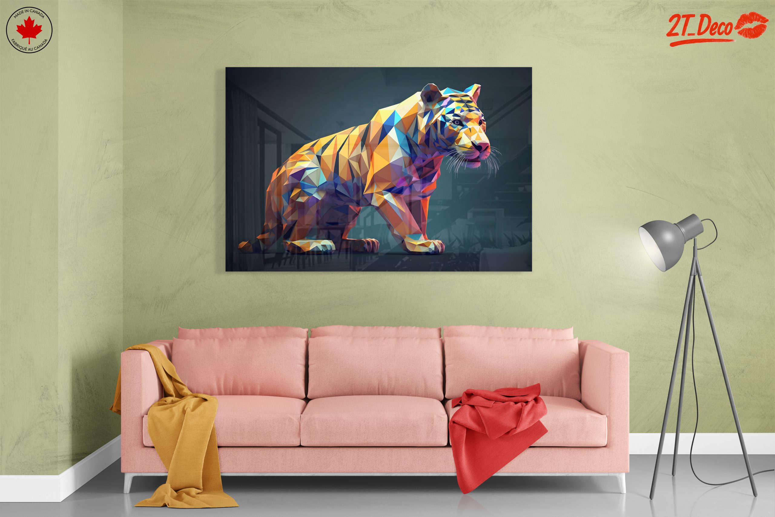 Vibrant Geometric Tiger Artwork - Image 7