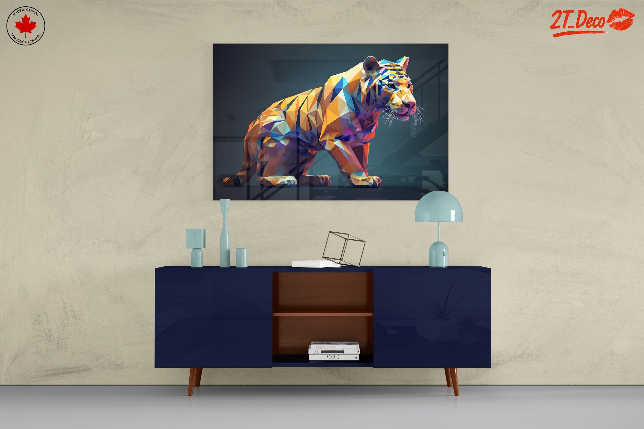 Vibrant Geometric Tiger Artwork - Image 8