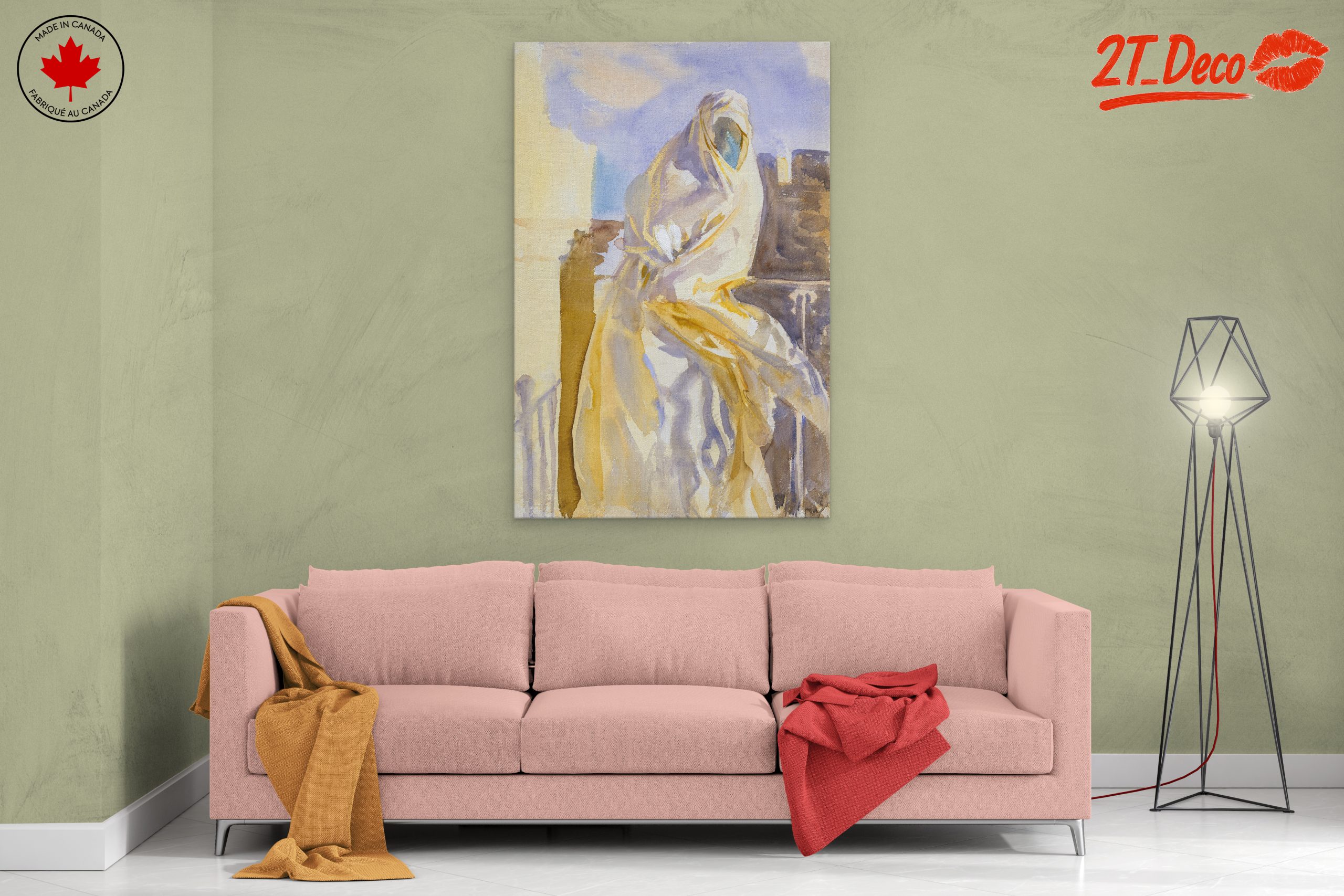 Modern Portrait Featuring Draped Figure - Image 2
