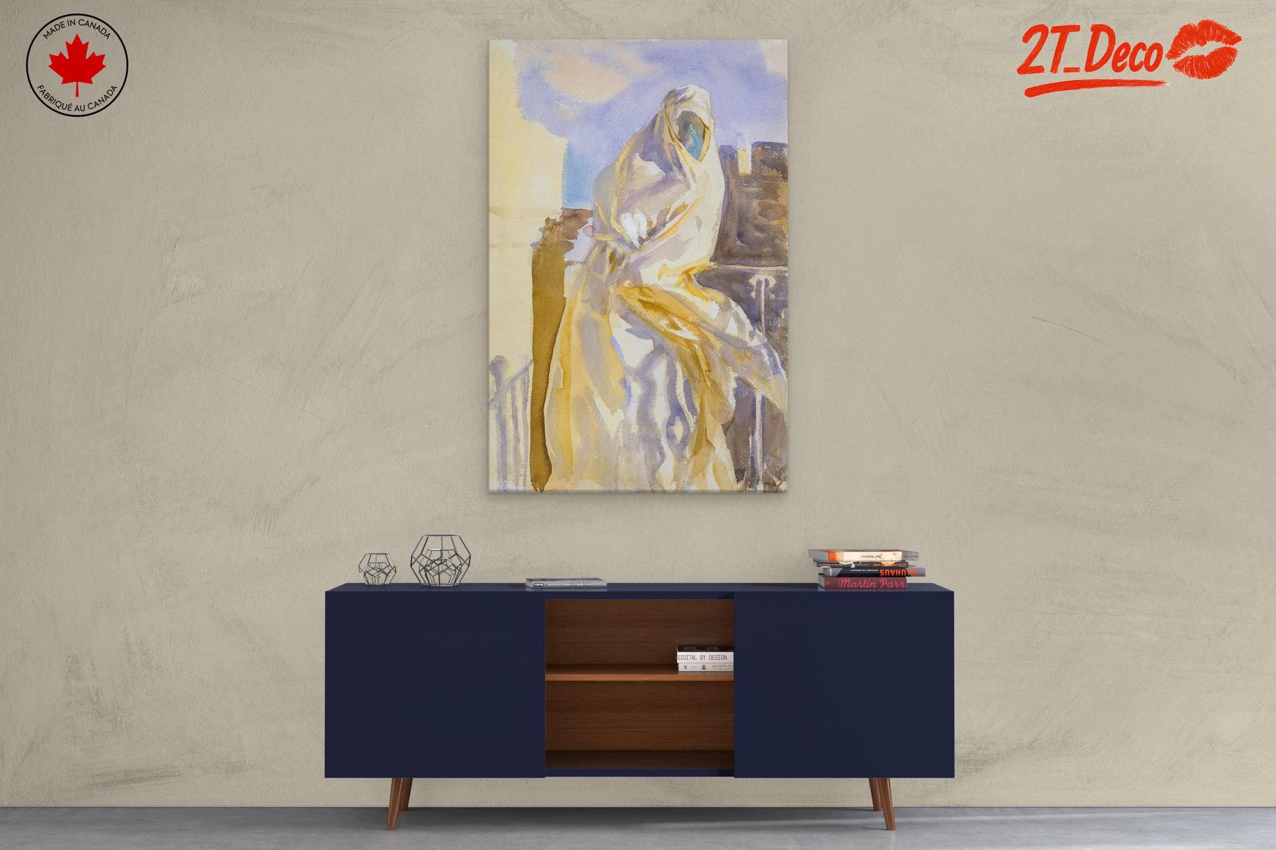 Modern Portrait Featuring Draped Figure - Image 3