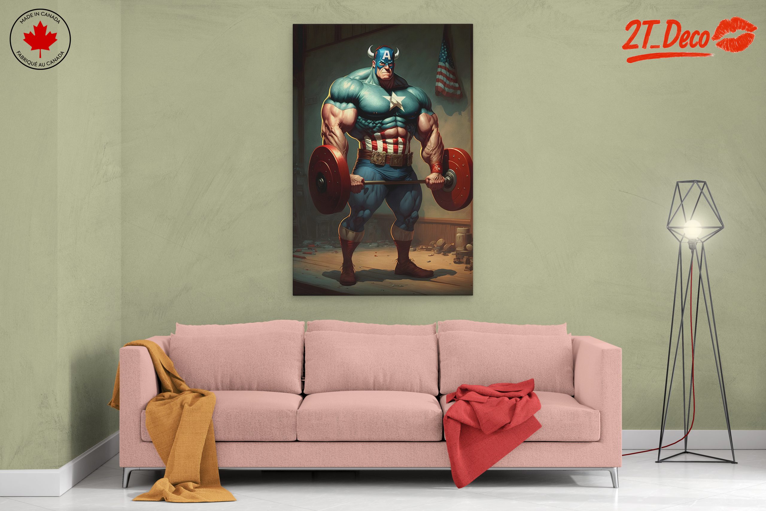 Dynamic Superhero Lifting Weights Art - Image 2