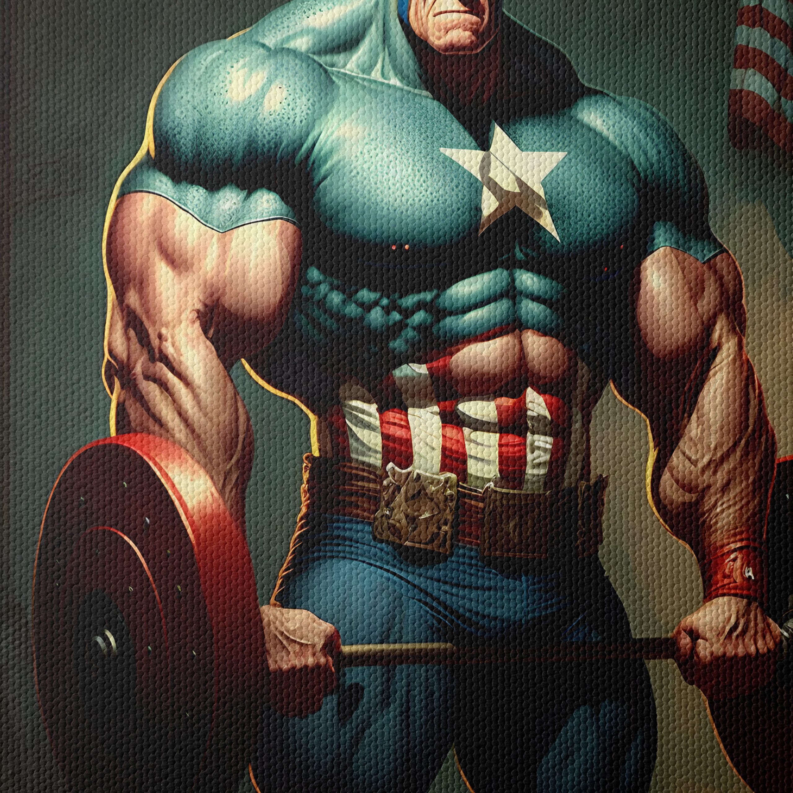 Dynamic Superhero Lifting Weights Art - Image 4