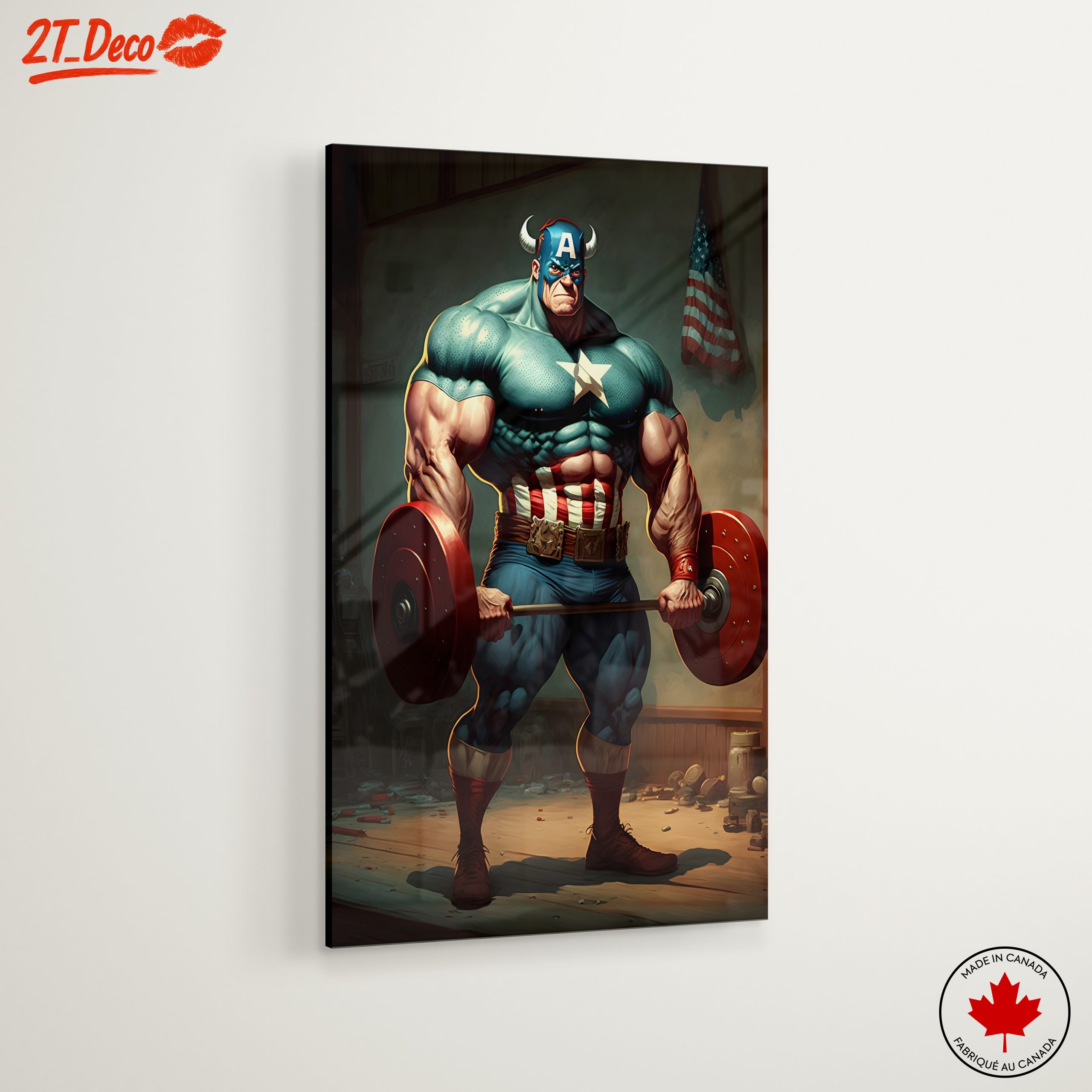 Dynamic Superhero Lifting Weights Art - Image 6