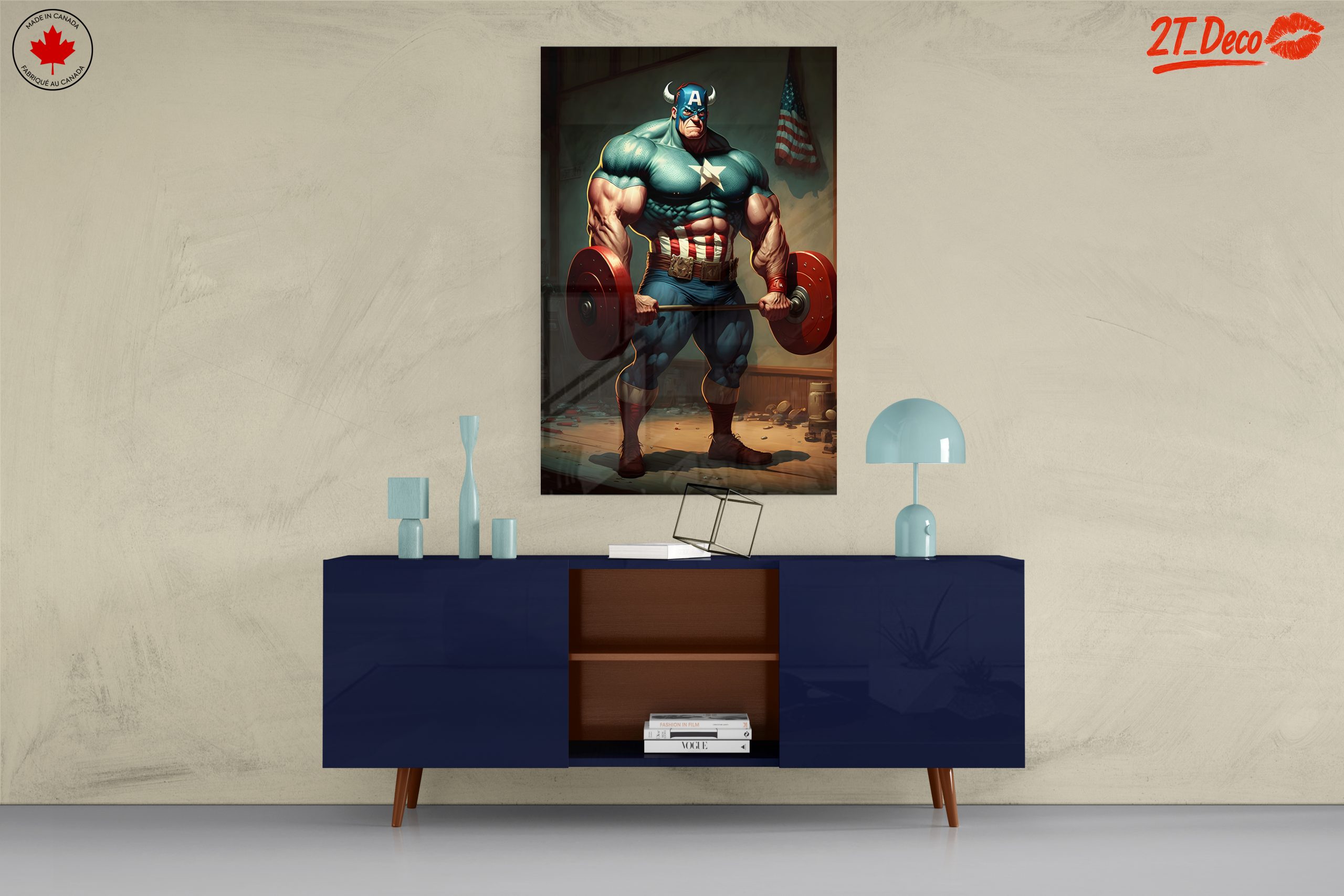 Dynamic Superhero Lifting Weights Art - Image 8