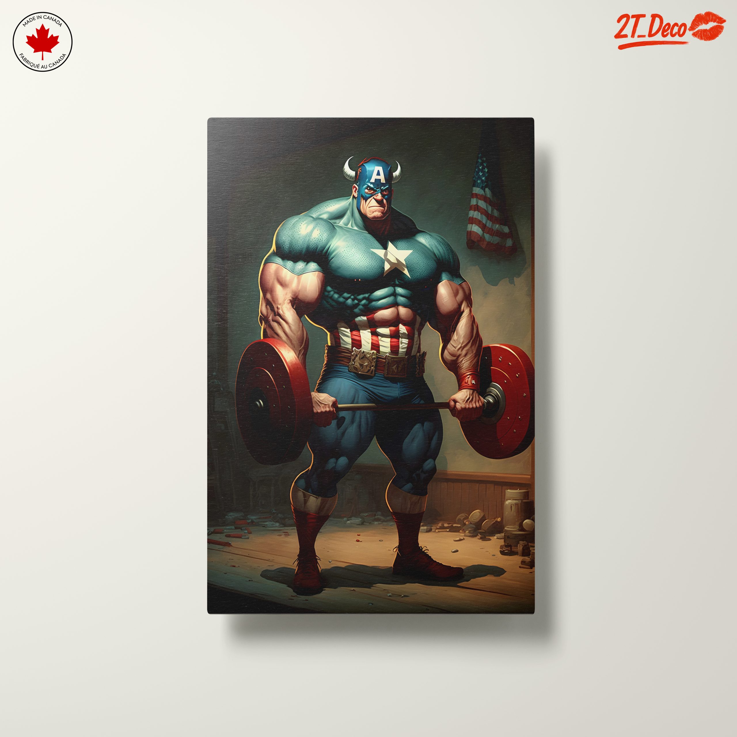 Dynamic Superhero Lifting Weights Art - Image 10
