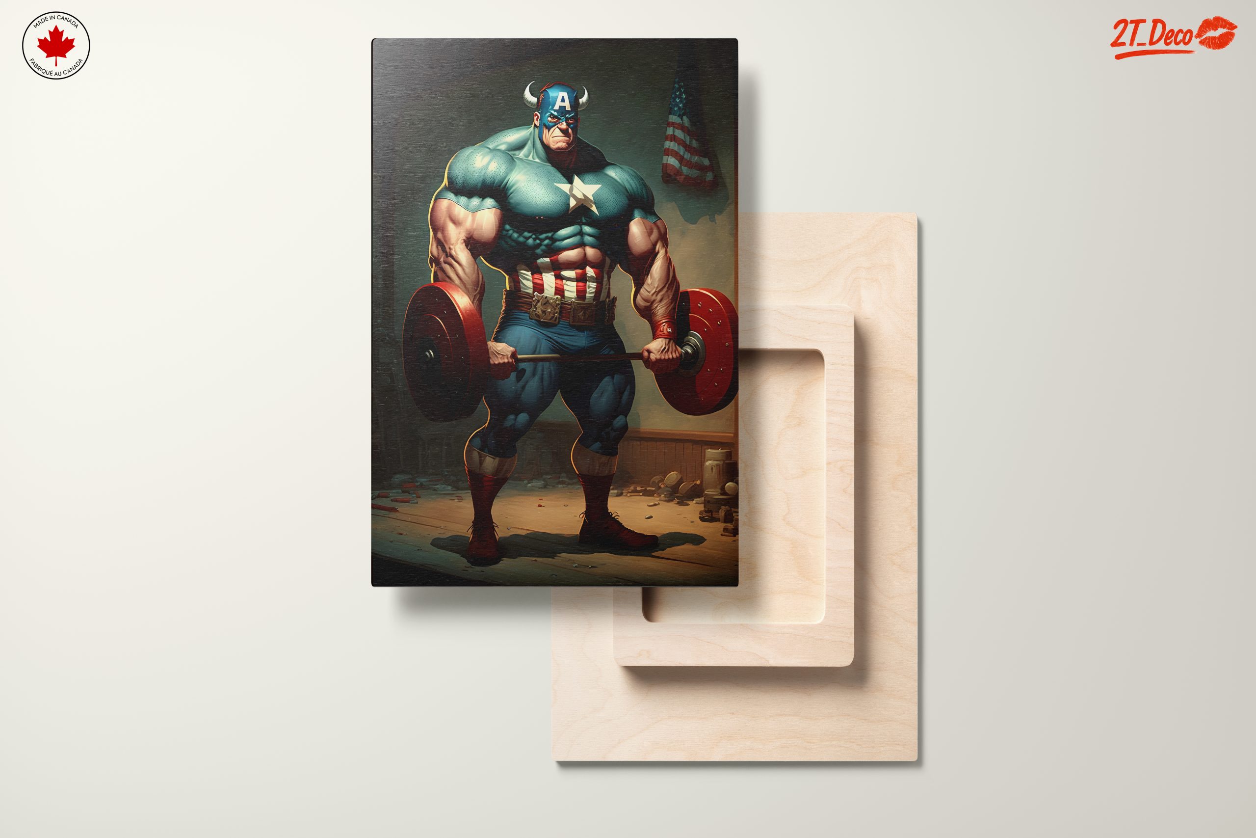 Dynamic Superhero Lifting Weights Art - Image 11