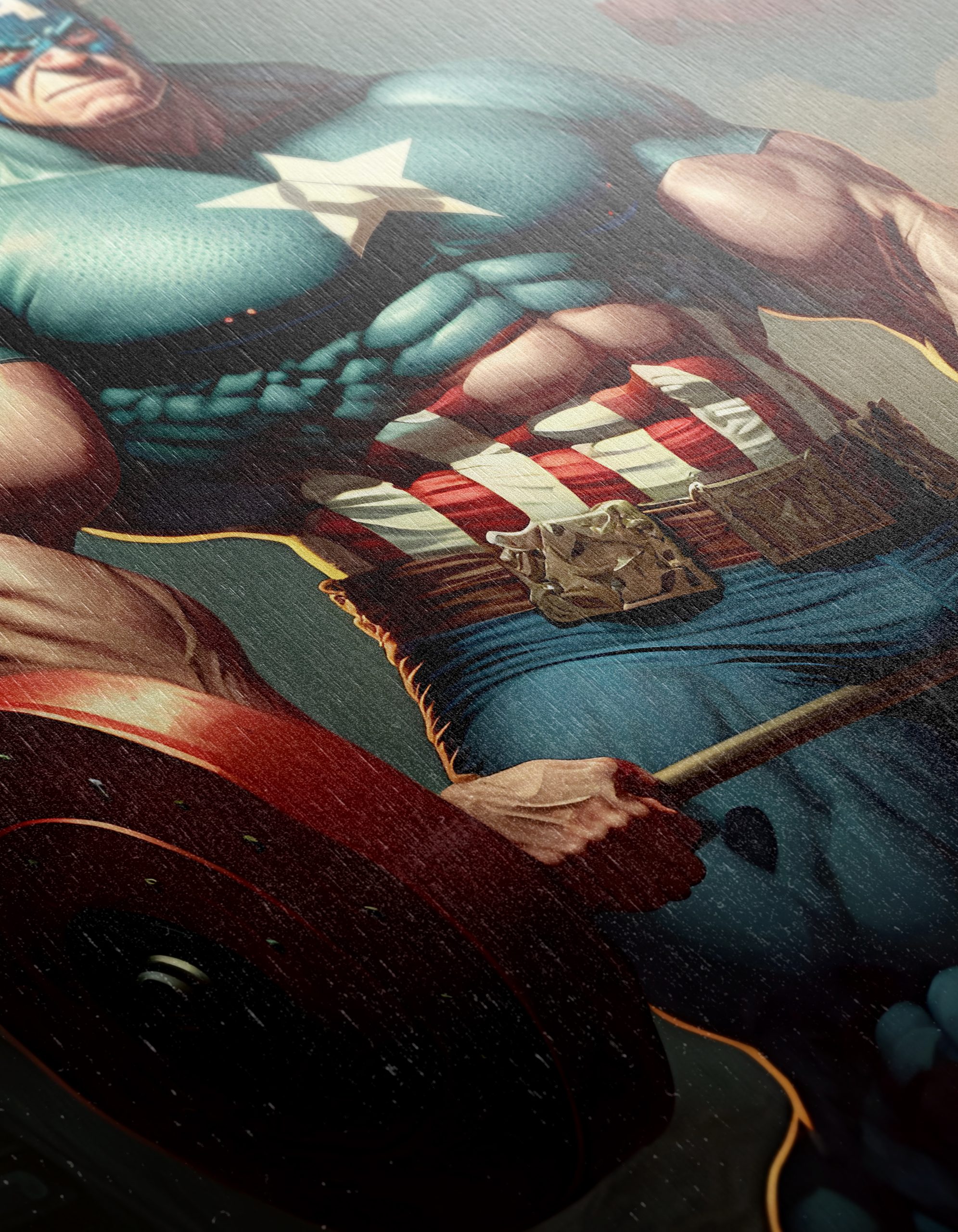 Dynamic Superhero Lifting Weights Art - Image 12