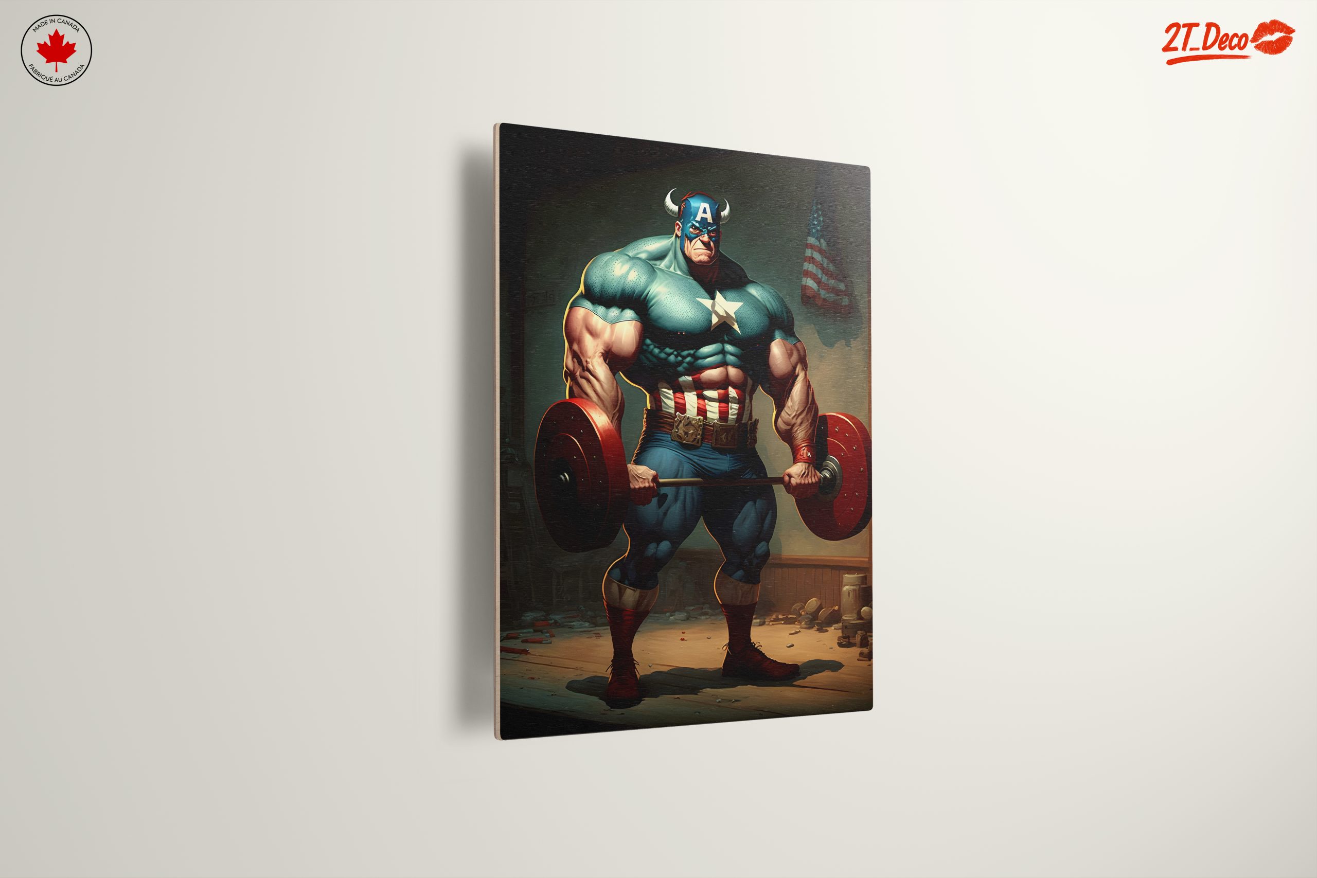 Dynamic Superhero Lifting Weights Art - Image 13