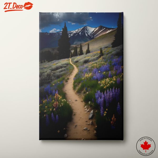 Serene Mountain Trail with Vibrant Wildflowers